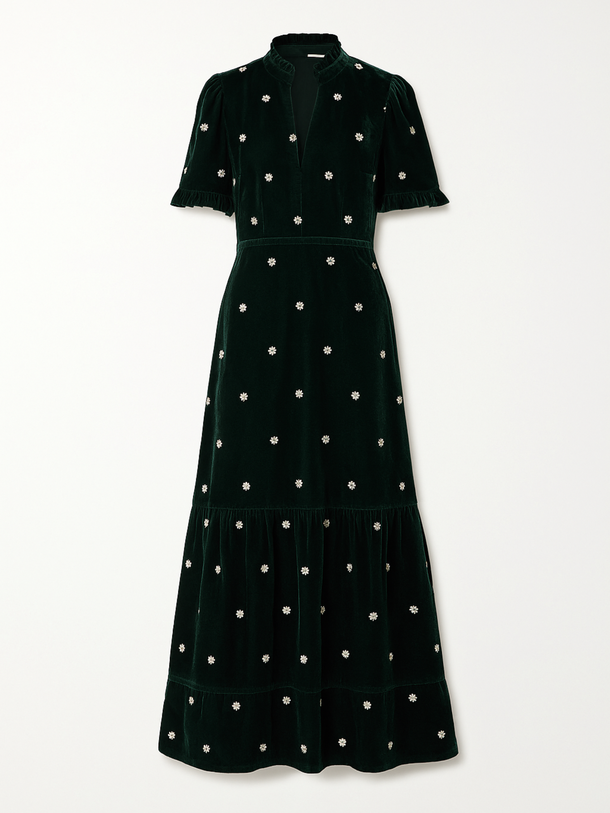 Sara Green Daisy Embroidered Velvet Dress