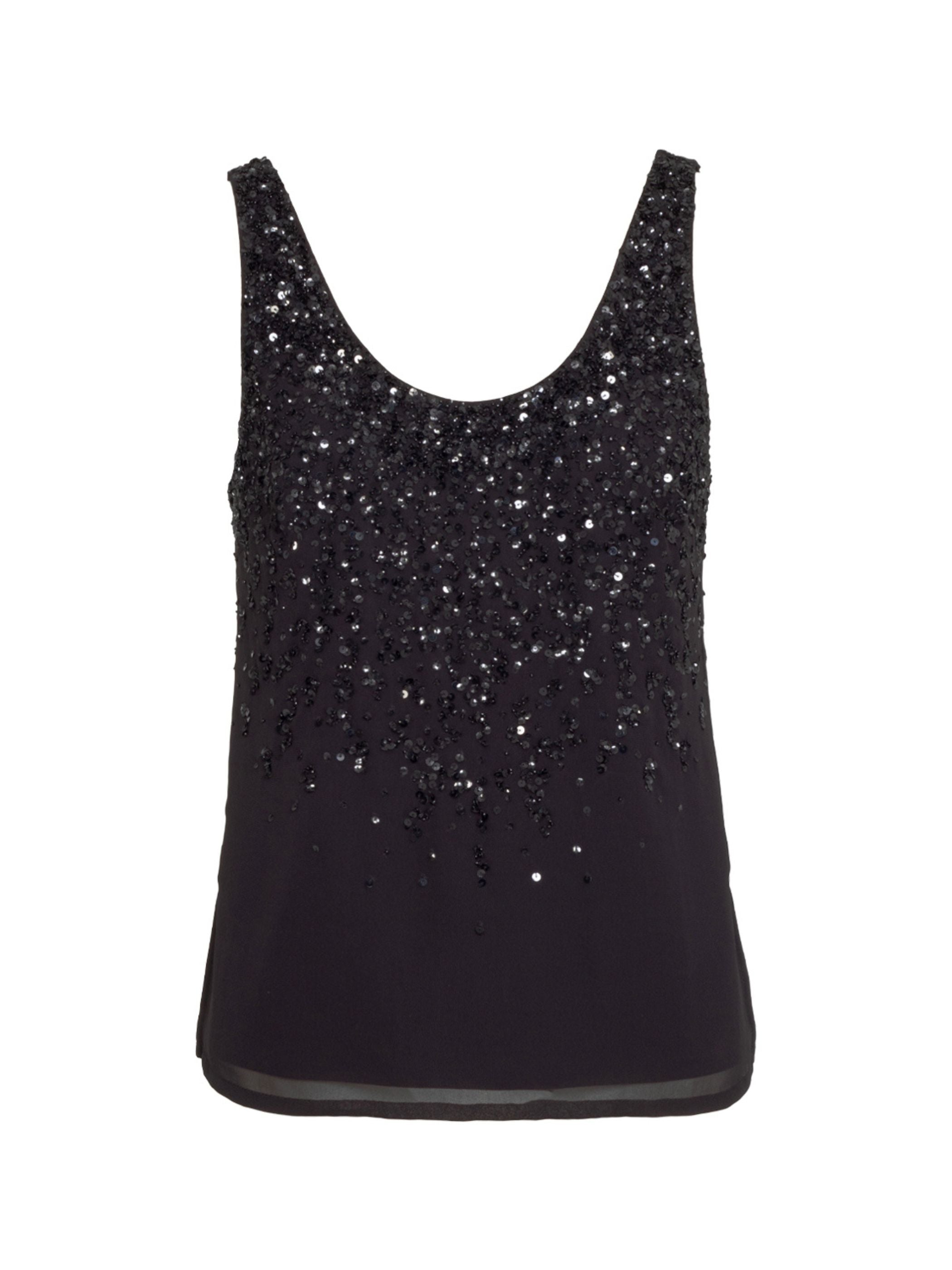 Selene Black Sequin Vest
