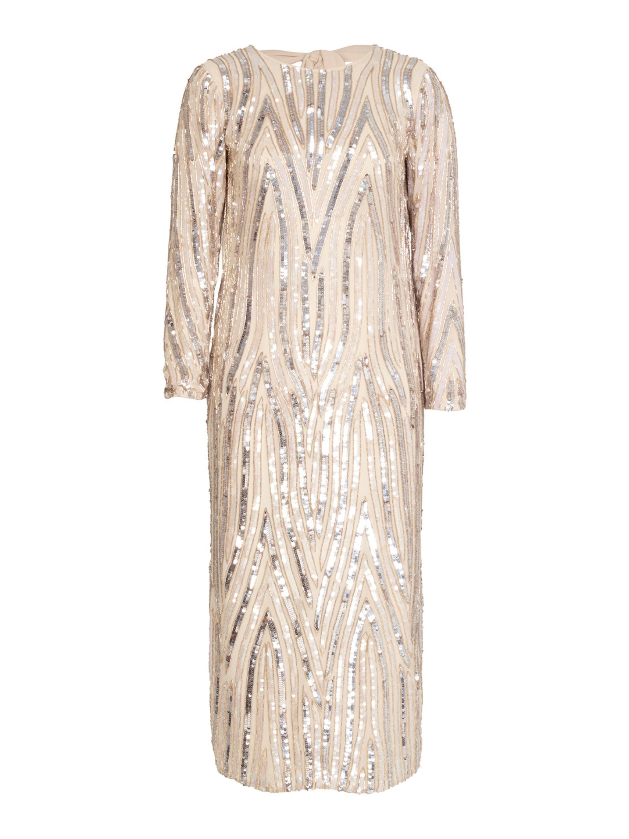 Pearl Beaded Midi Dress