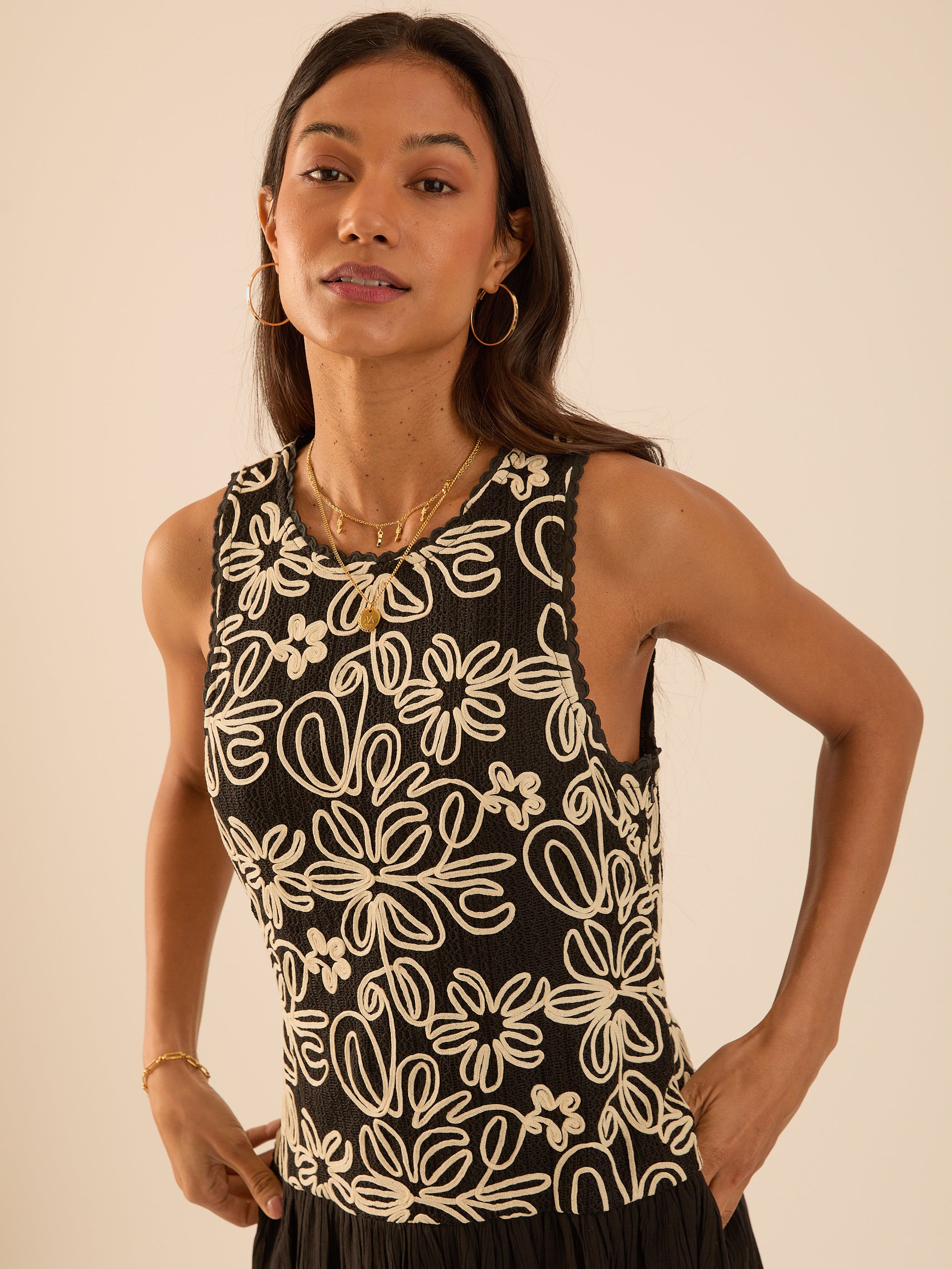 Rhea Black Lace Mix Sleeveless Dress
