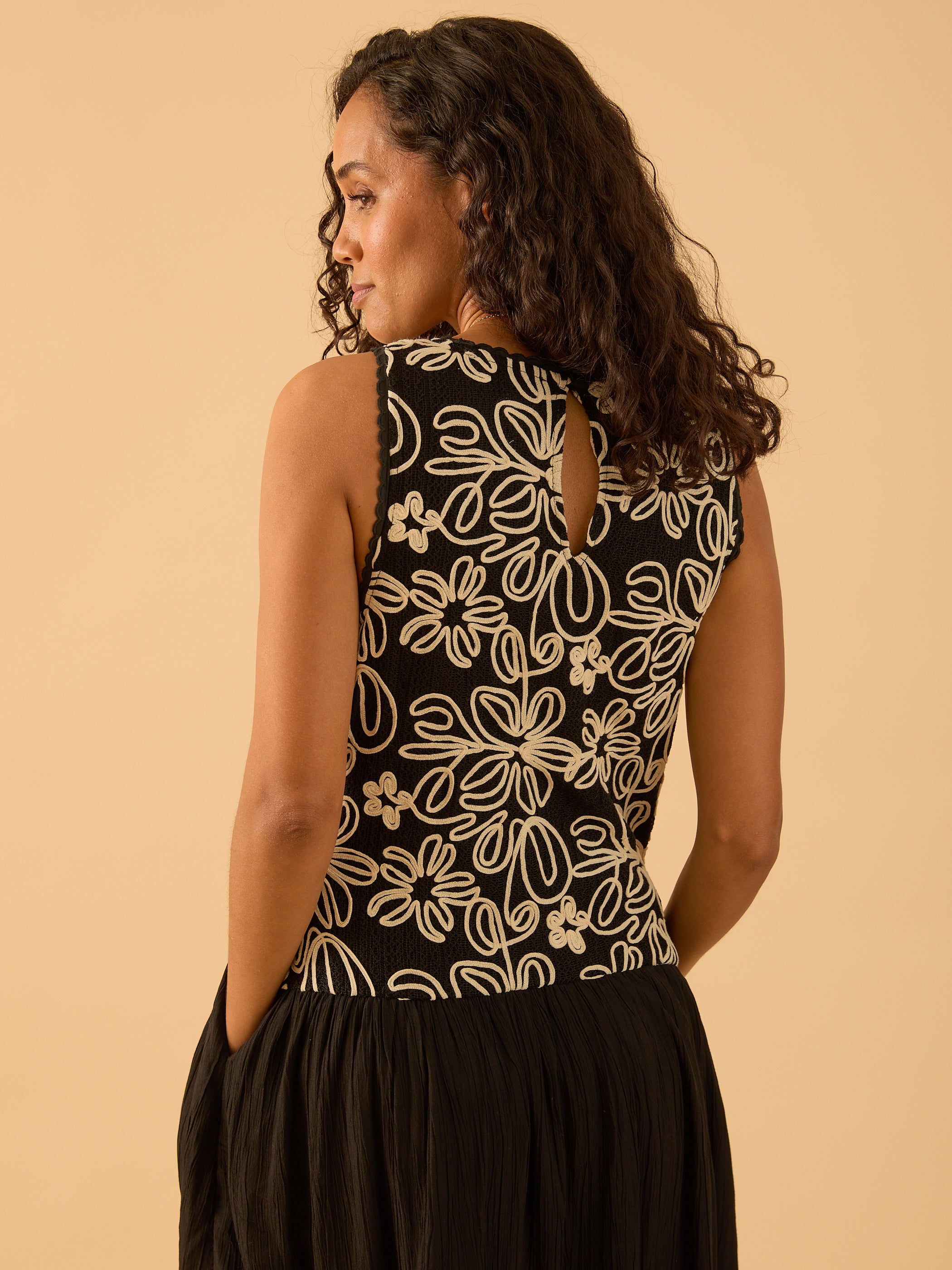 Rhea Black Lace Mix Sleeveless Dress