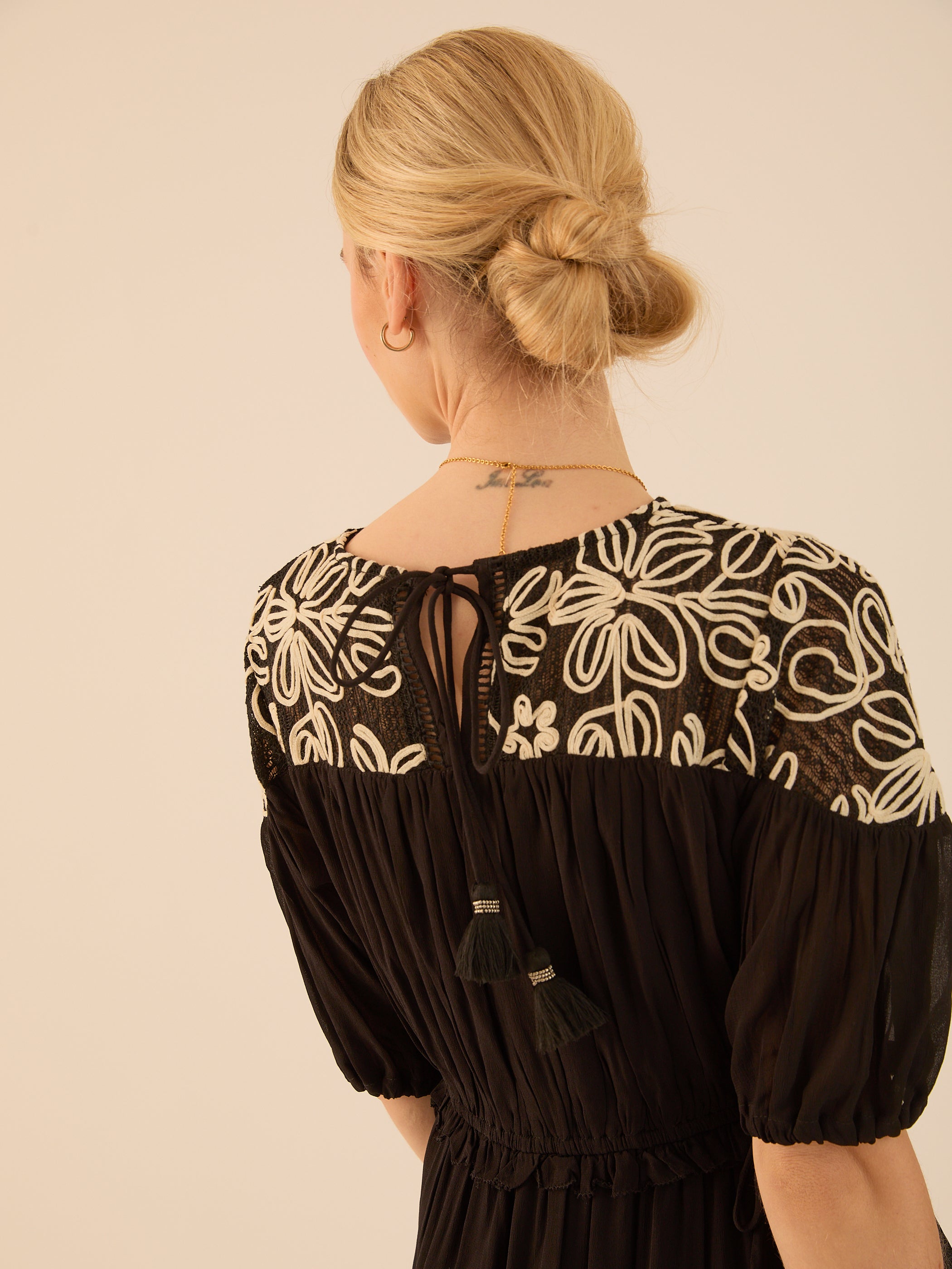 Rhea Black Lace Maxi Boho Dress