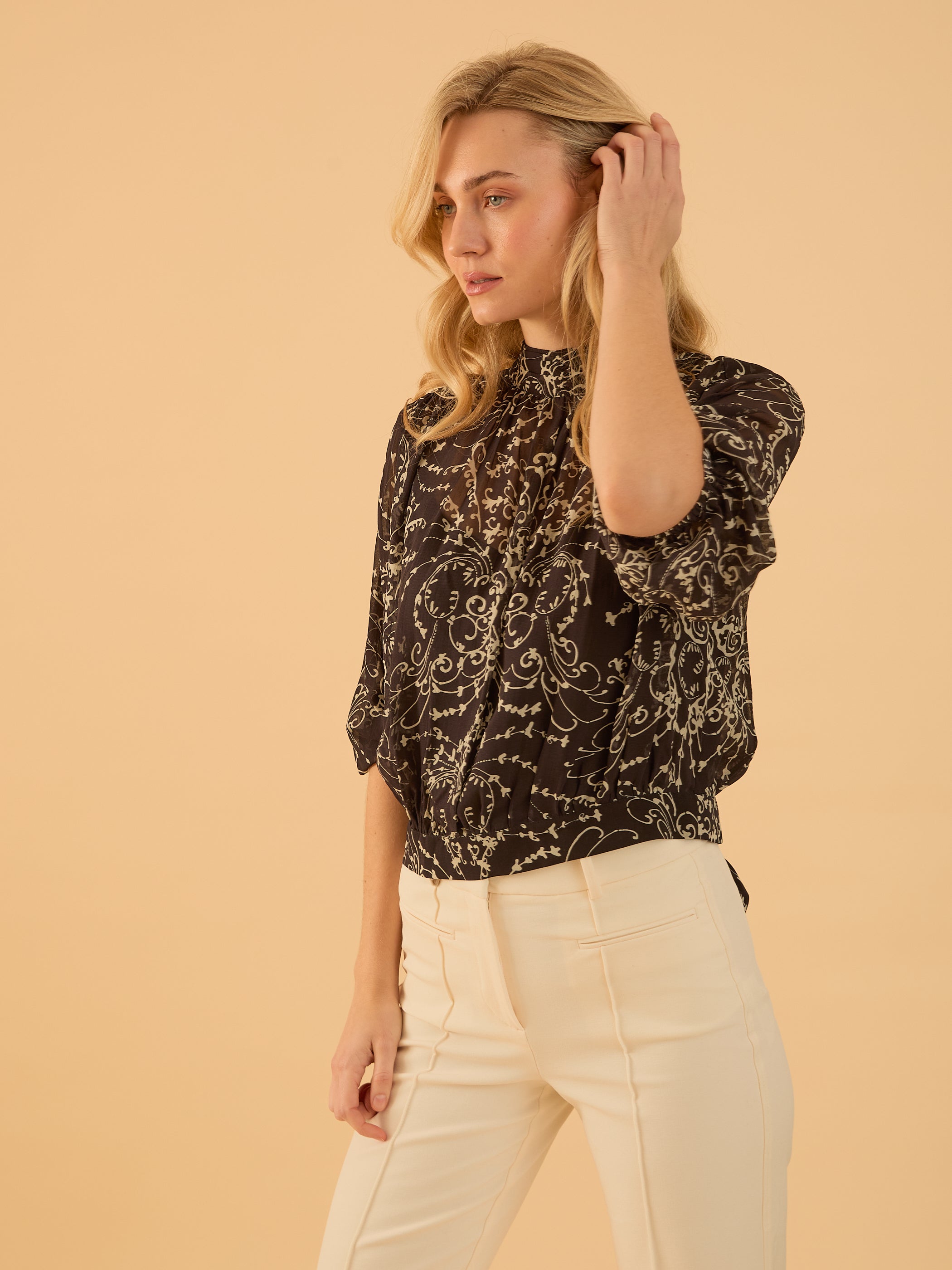 Freya Black Print Blouse