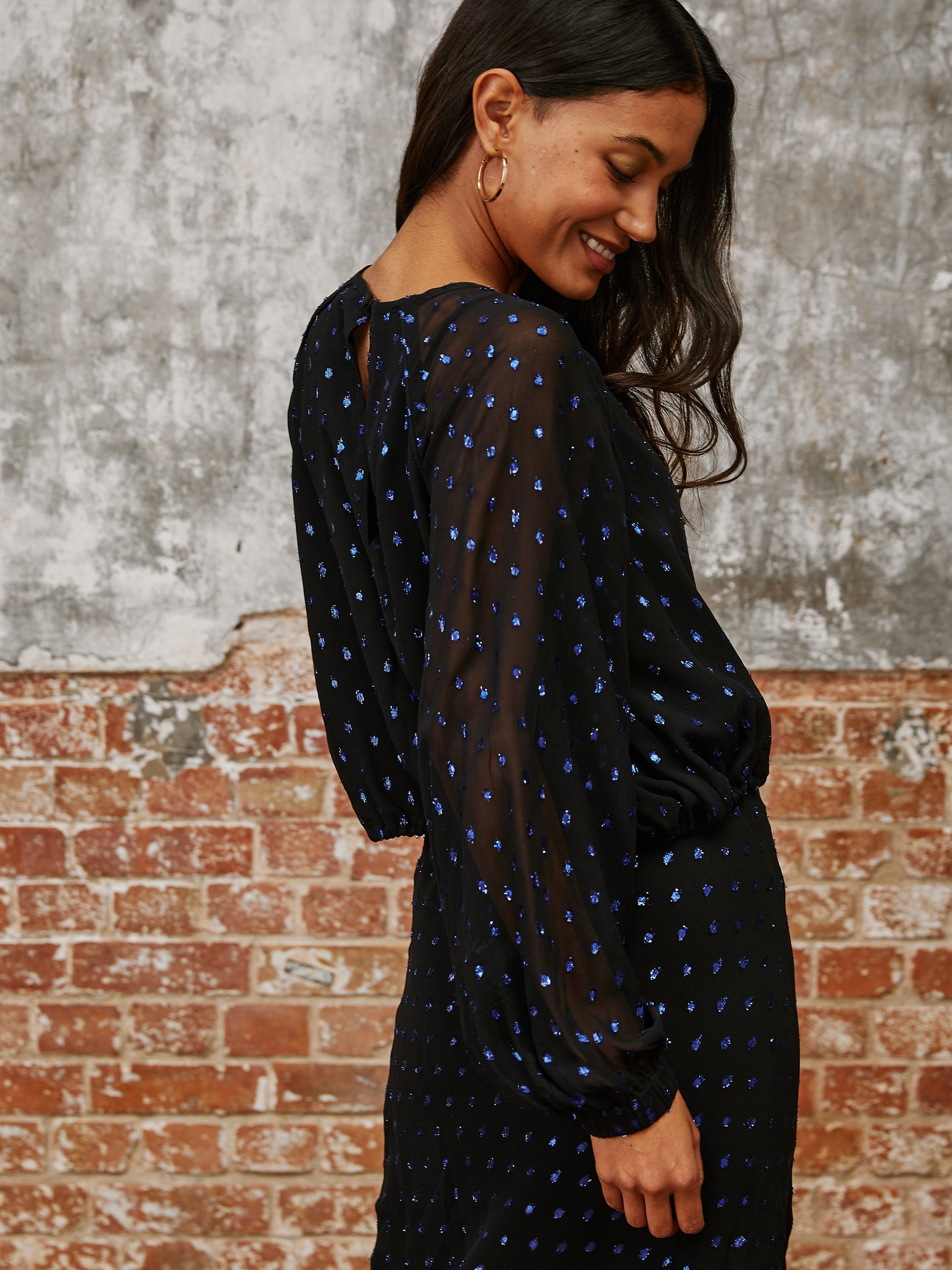 Nova Blue Dot Blouse