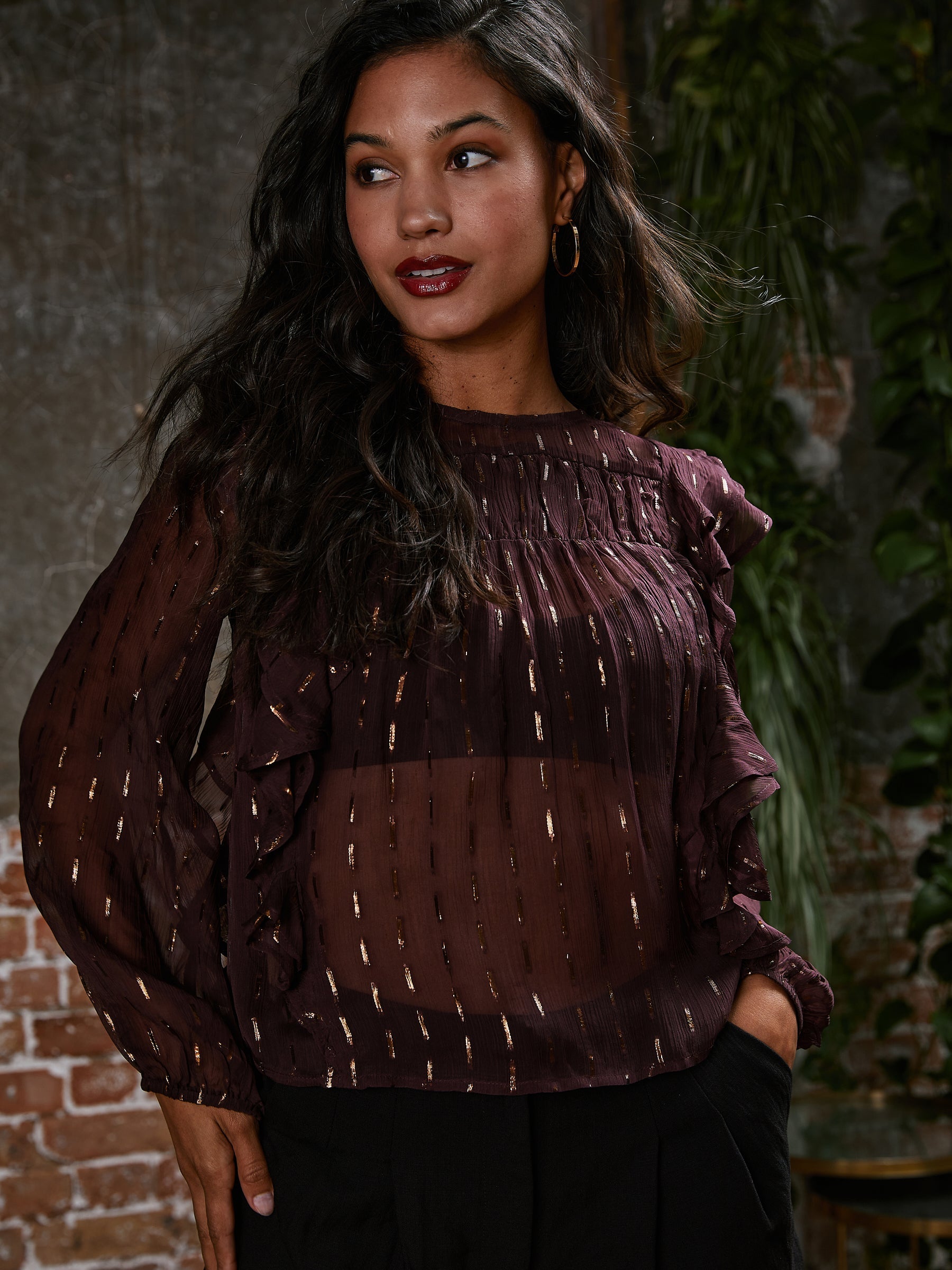 Eva Chiffon Ruffle Blouse