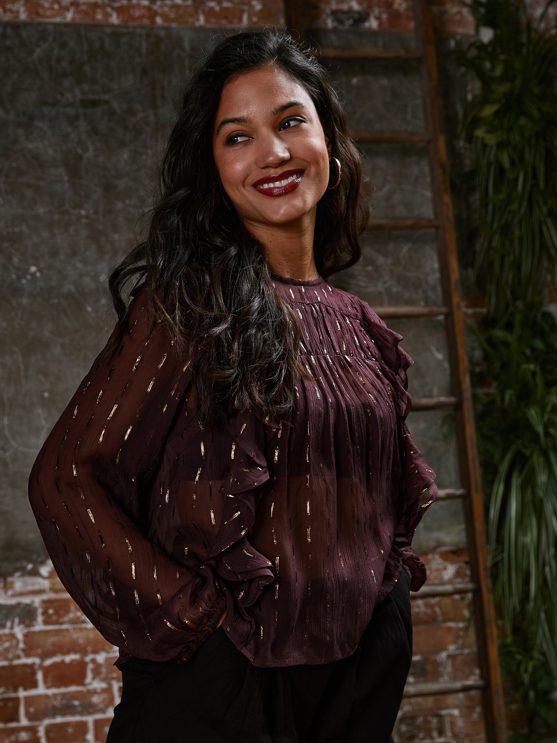 Eva Chiffon Ruffle Blouse