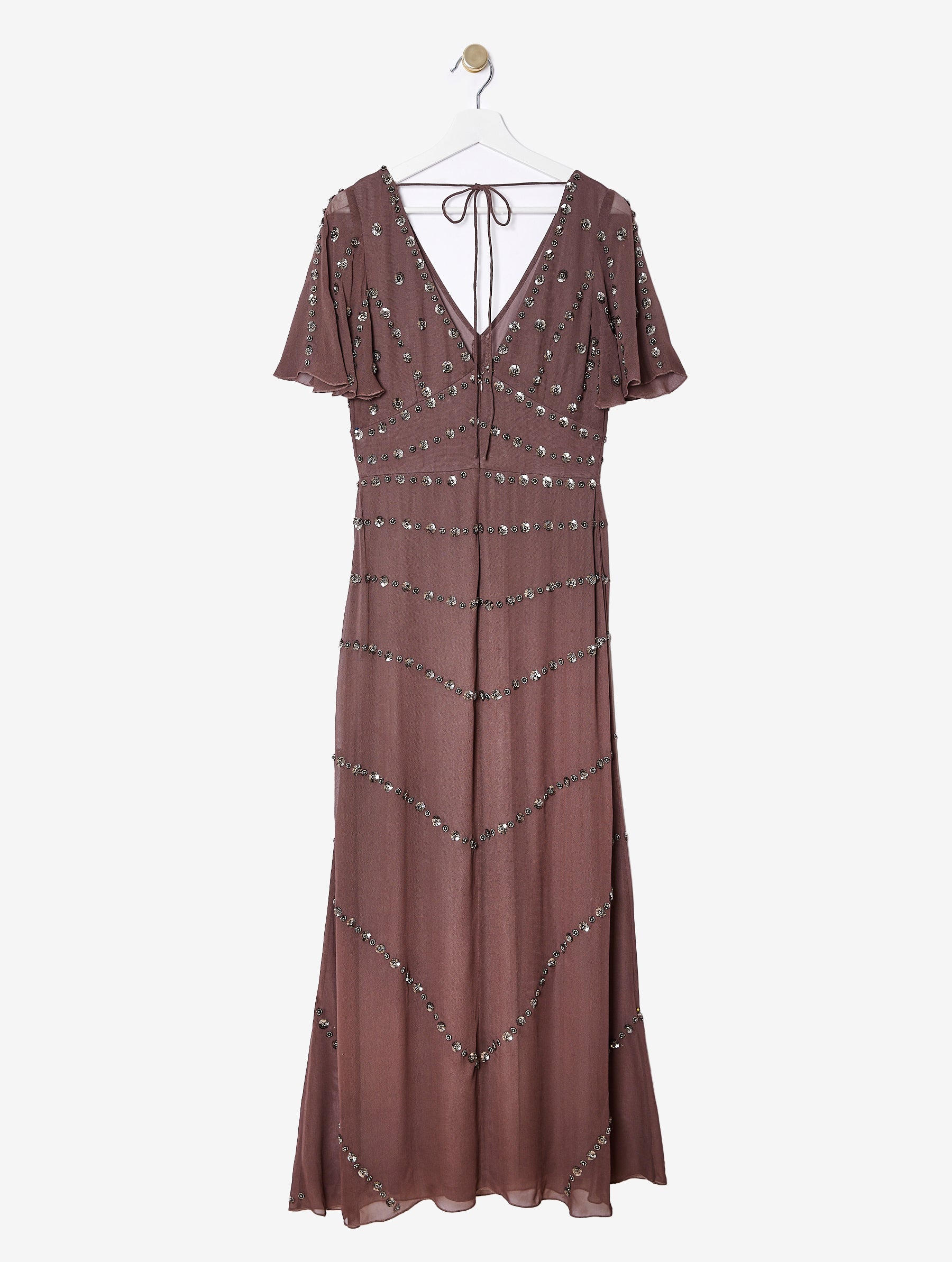 Rose Mink Sequin Maxi Dress