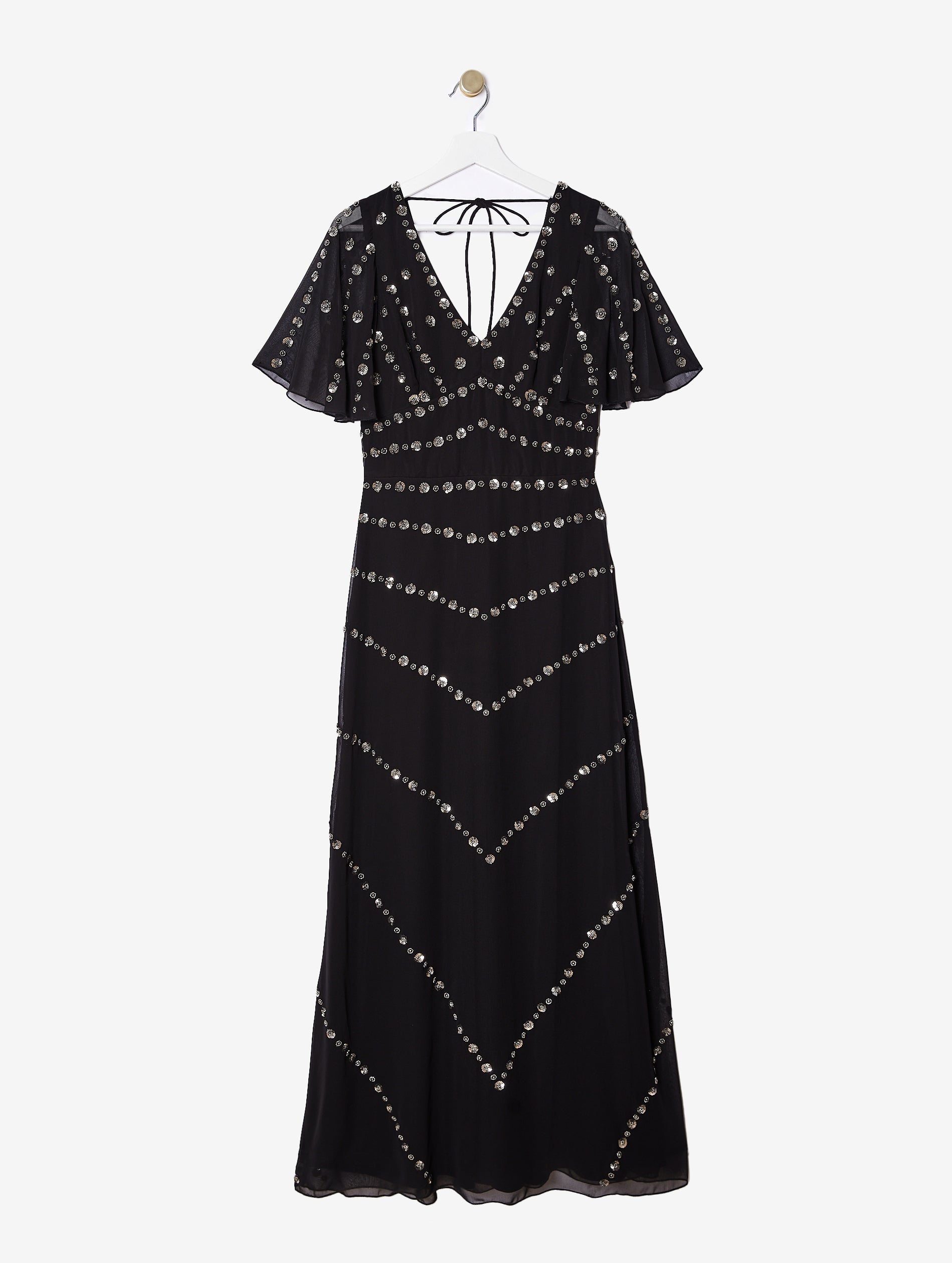 Rose Black Sequin Maxi Dress