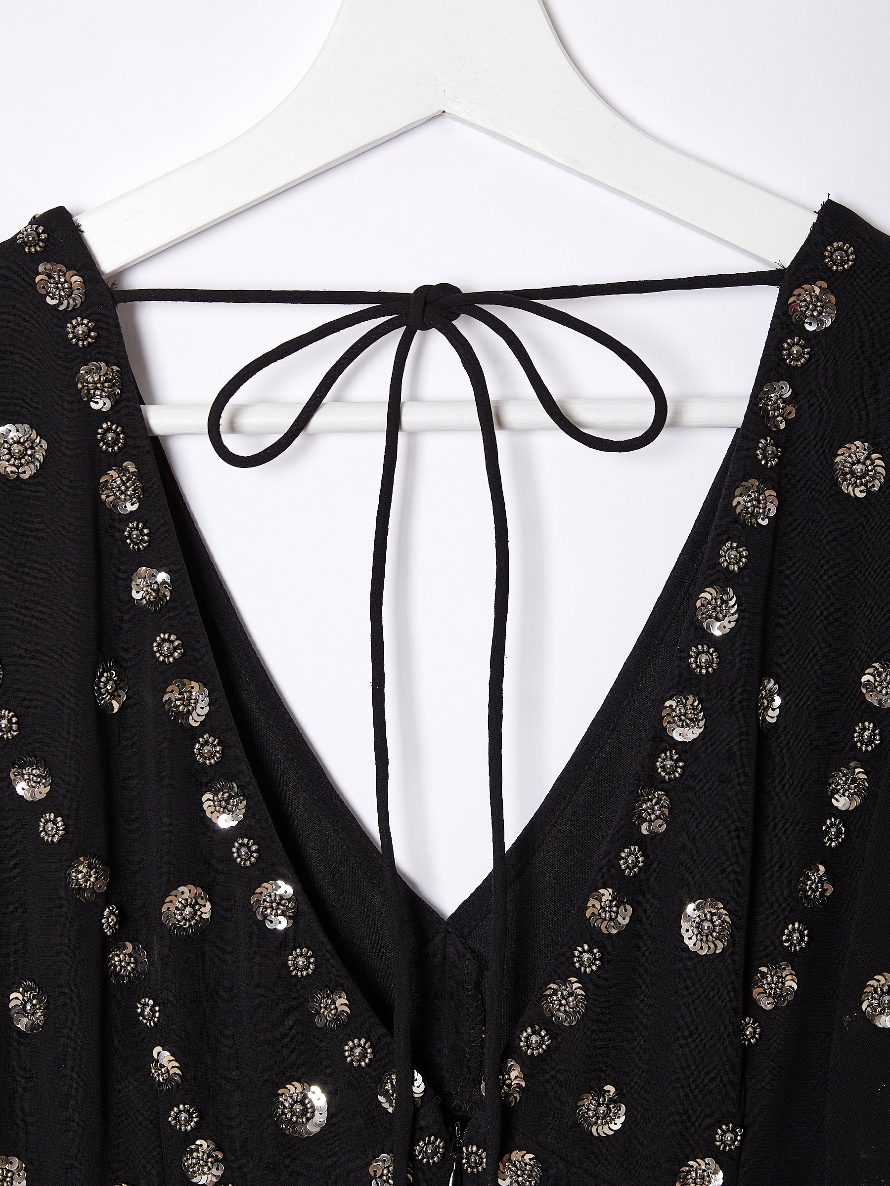 Rose Black Sequin Maxi Dress