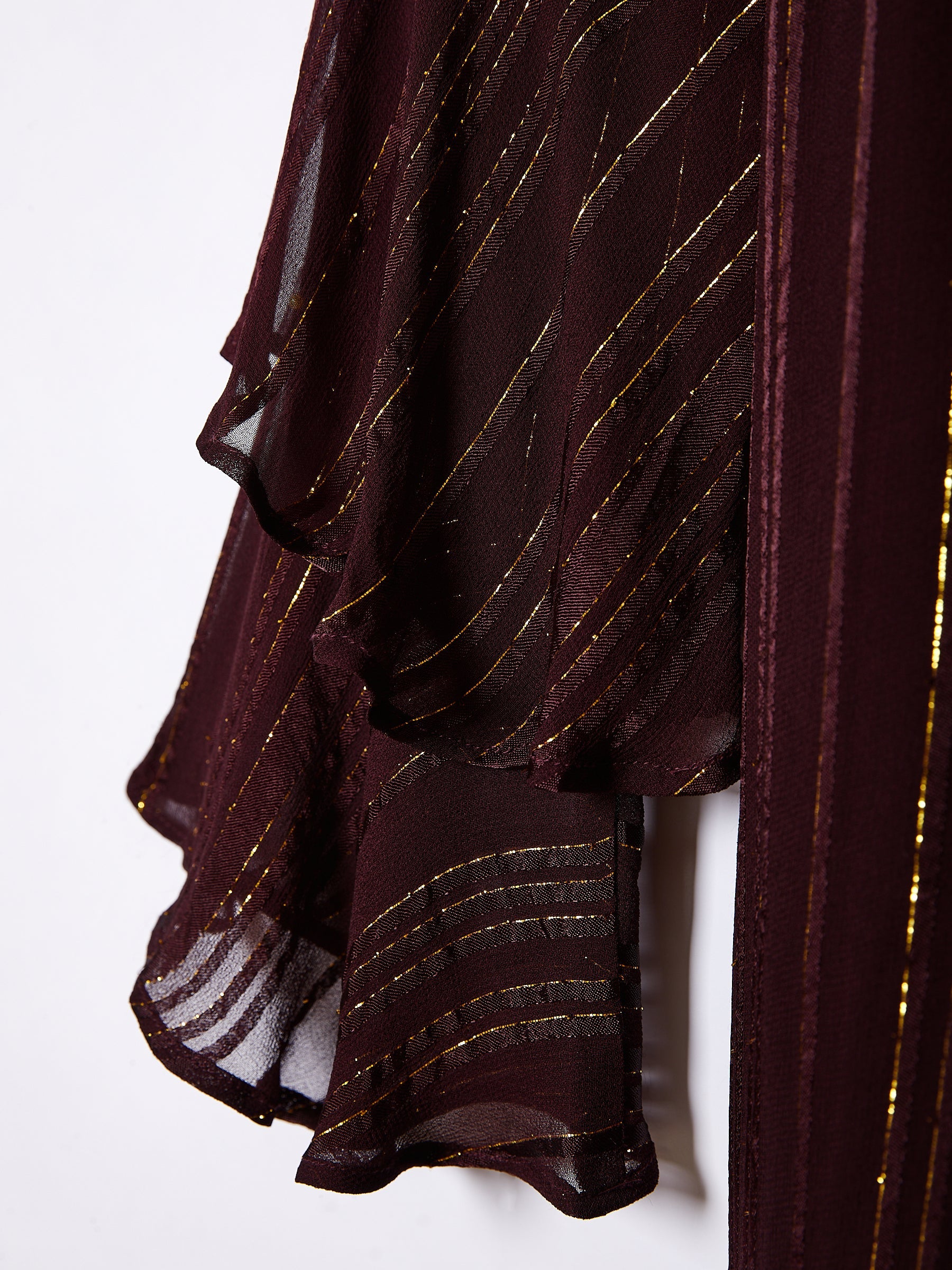 Kaia Burgundy Flute Sleeve Mini Dress