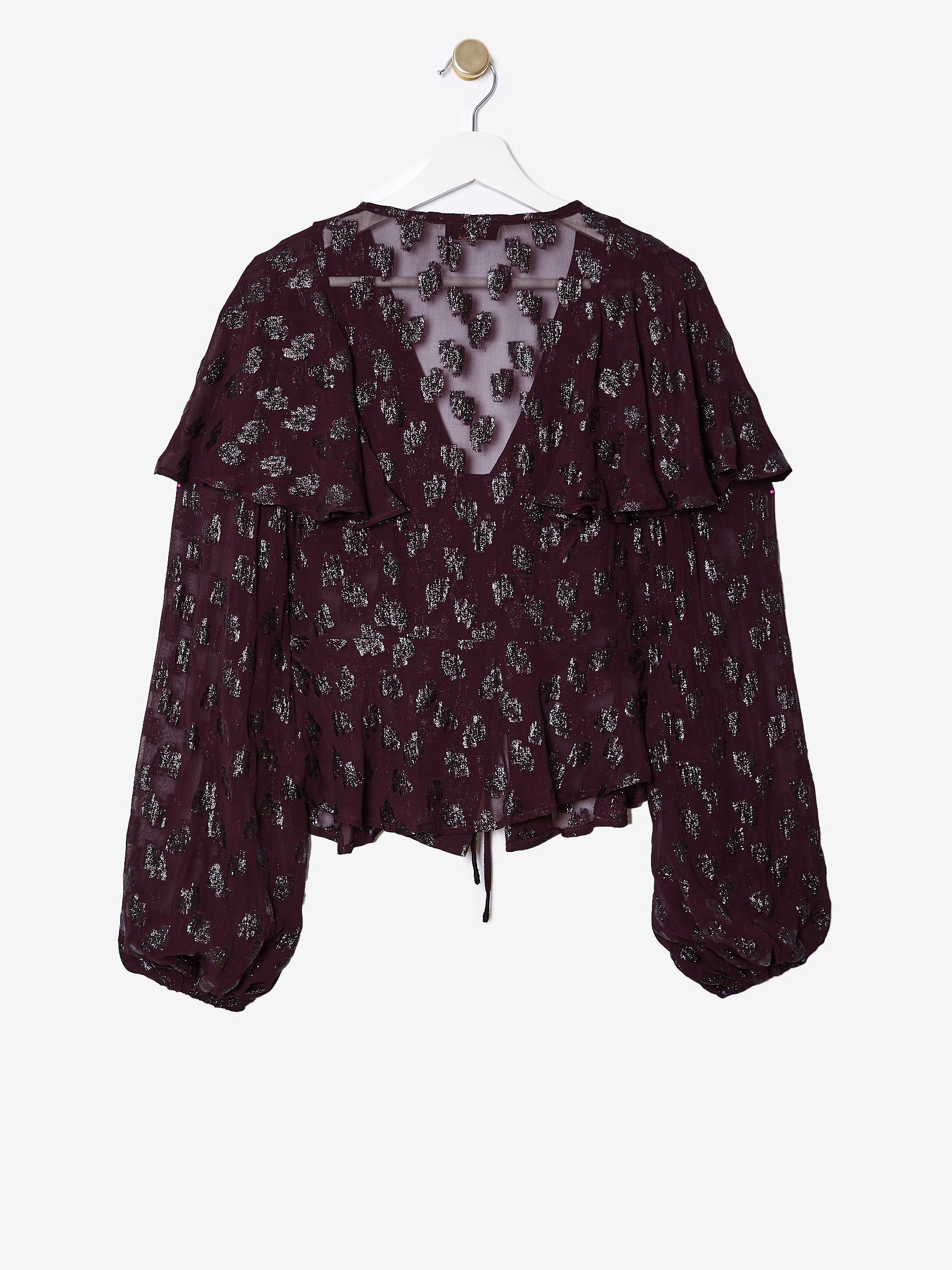 Willow Burgundy Frill Blouse