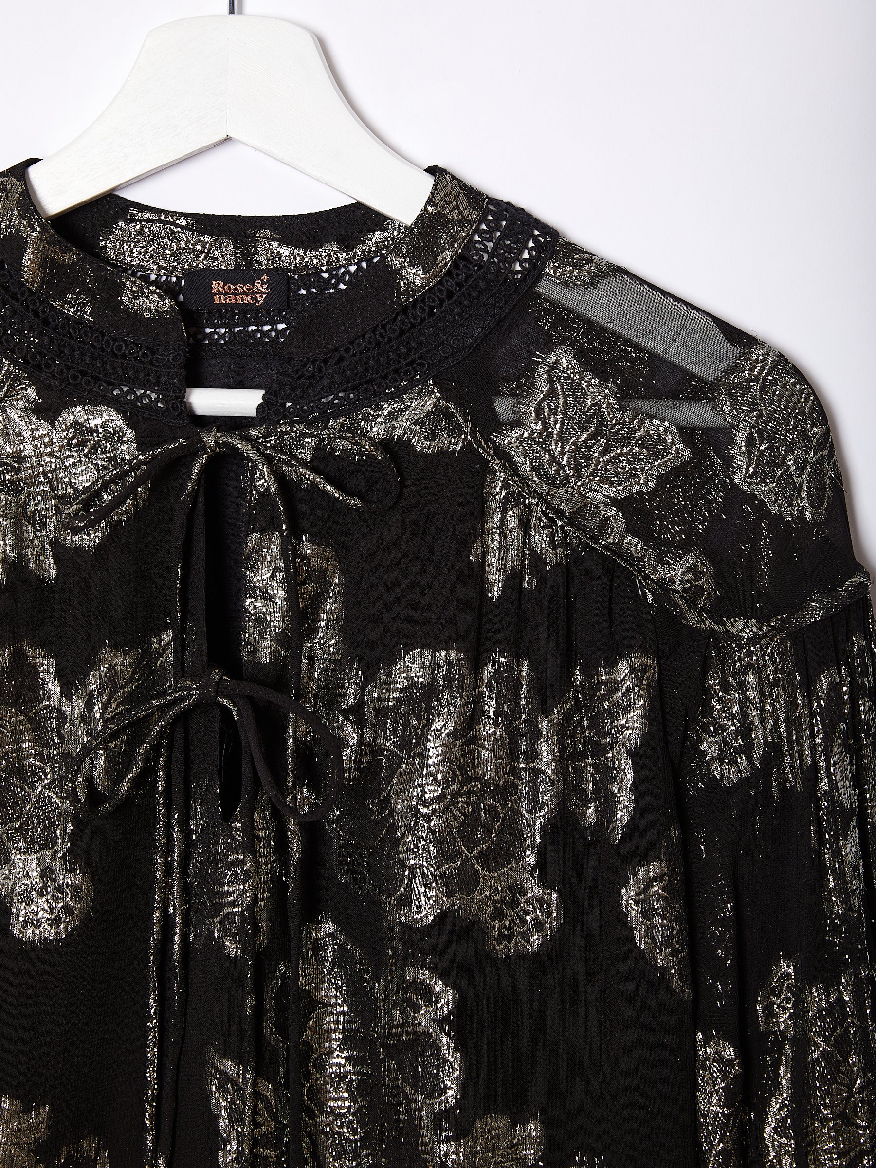 Dahlia Black Silver Blouse