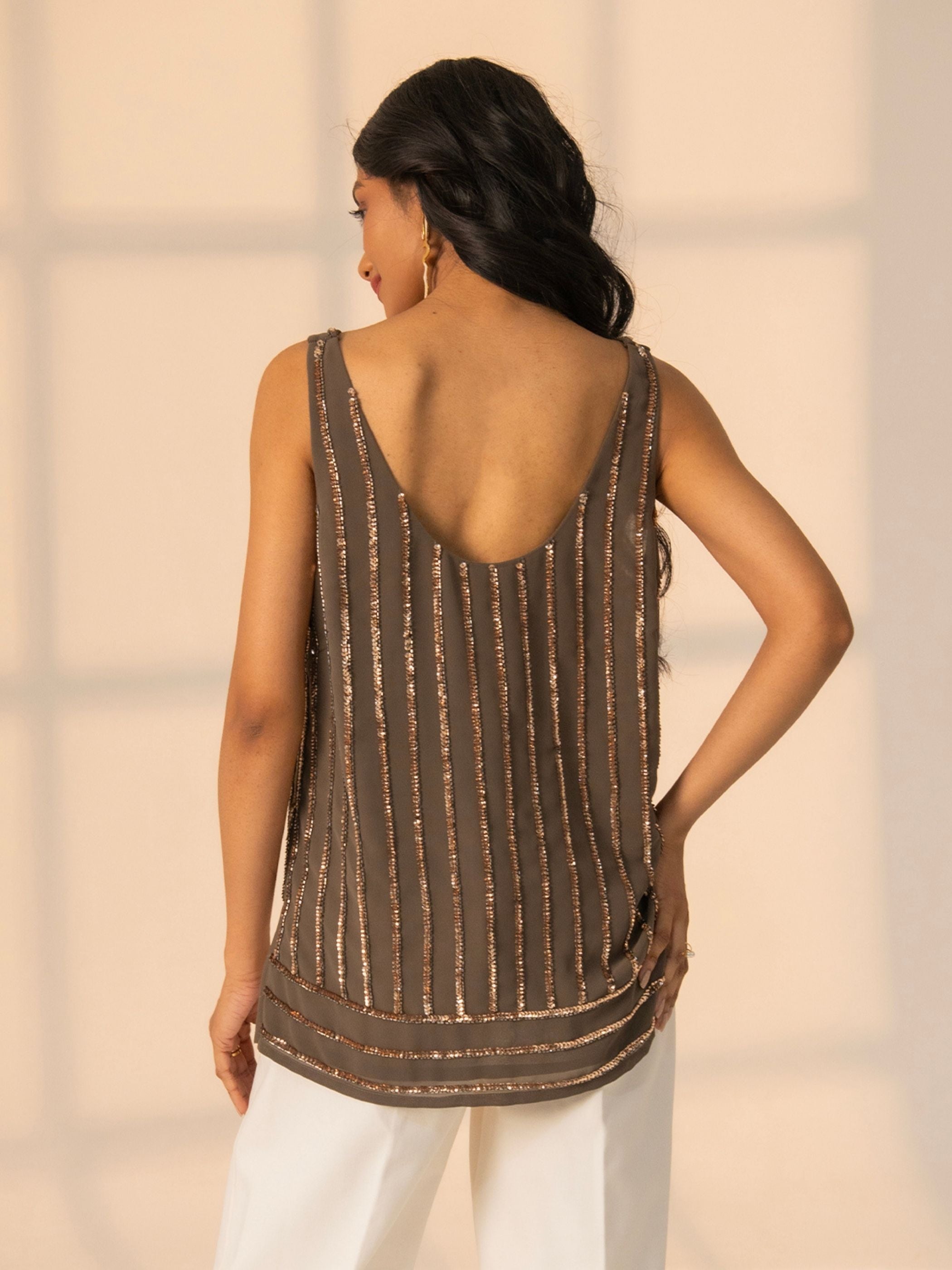 Selene Mink Sequin Vest