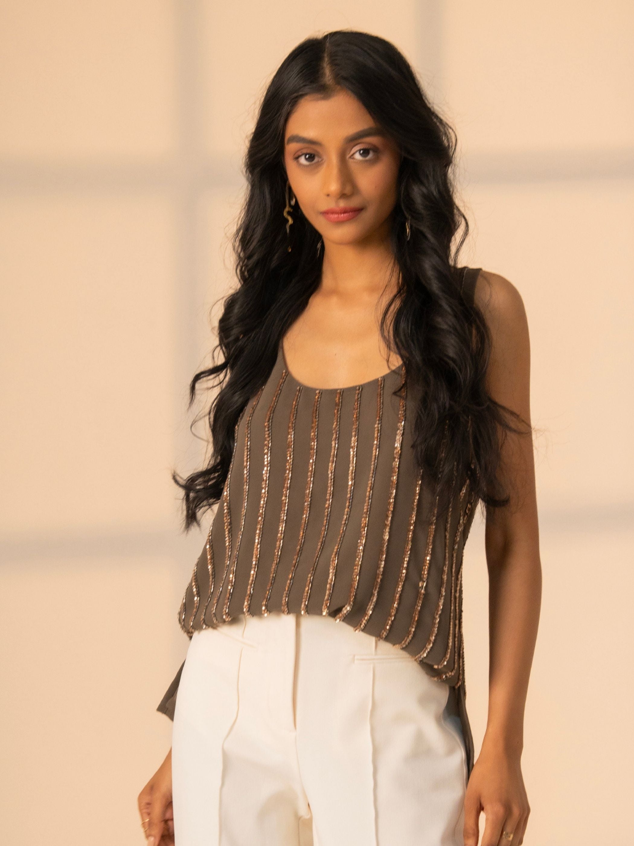 Selene Mink Sequin Vest