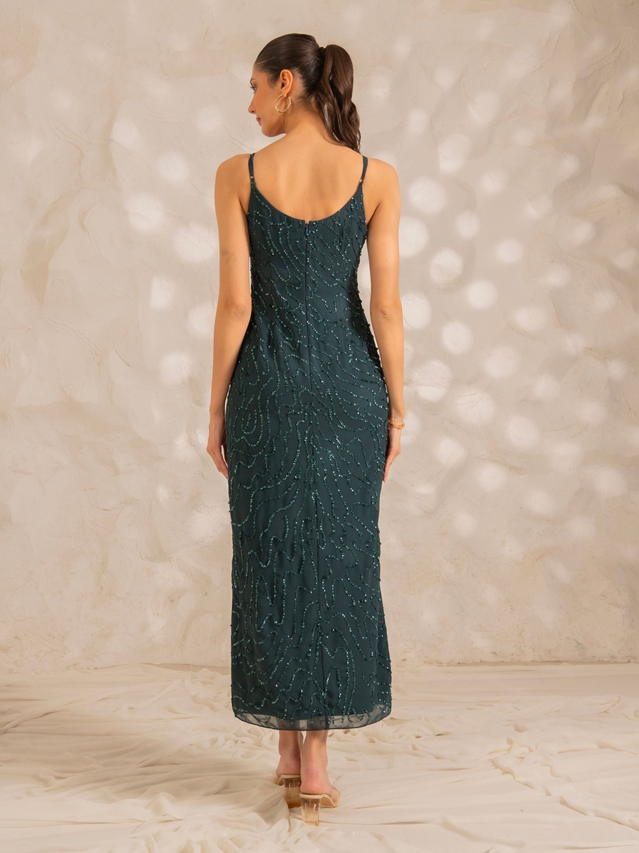 Astrid Teal Maxi Dress