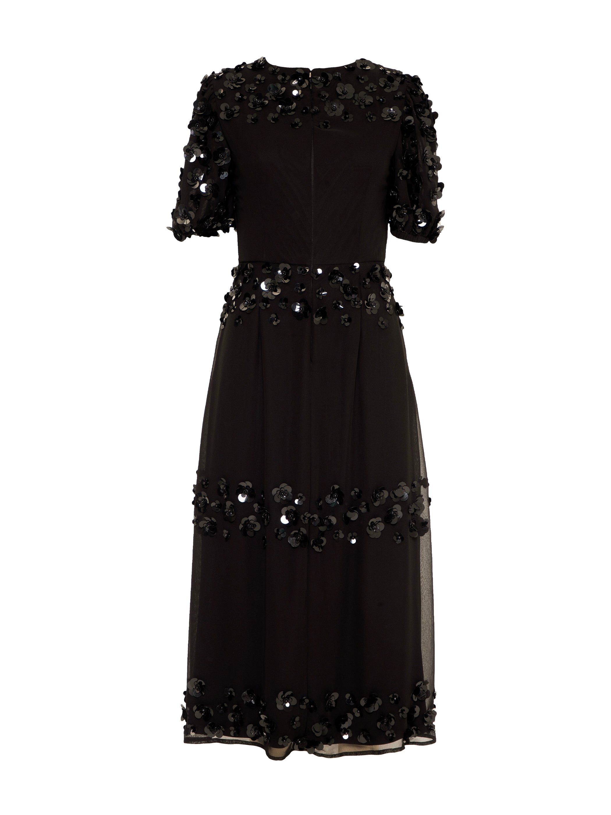 Morena Black Hand Embellished Midi Dress