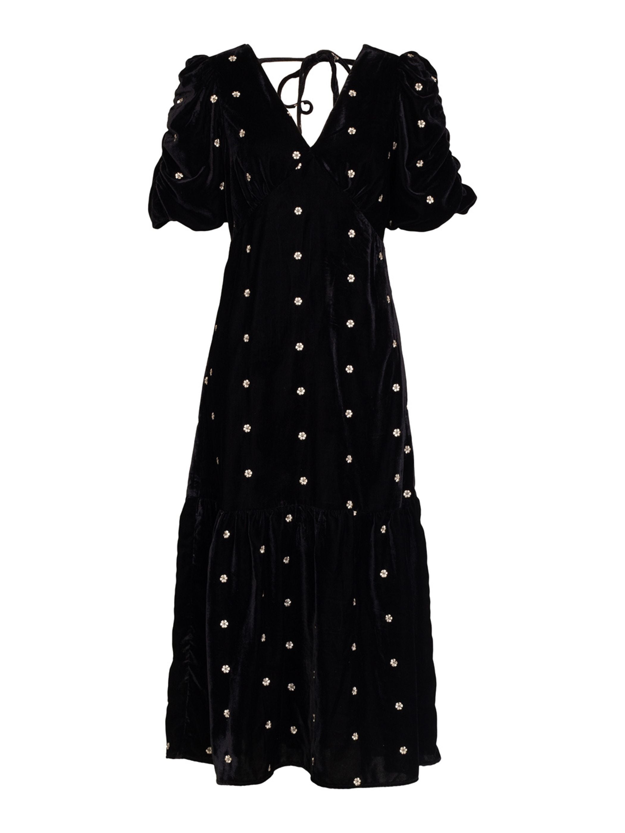 Mila Black Velvet Midi Dress