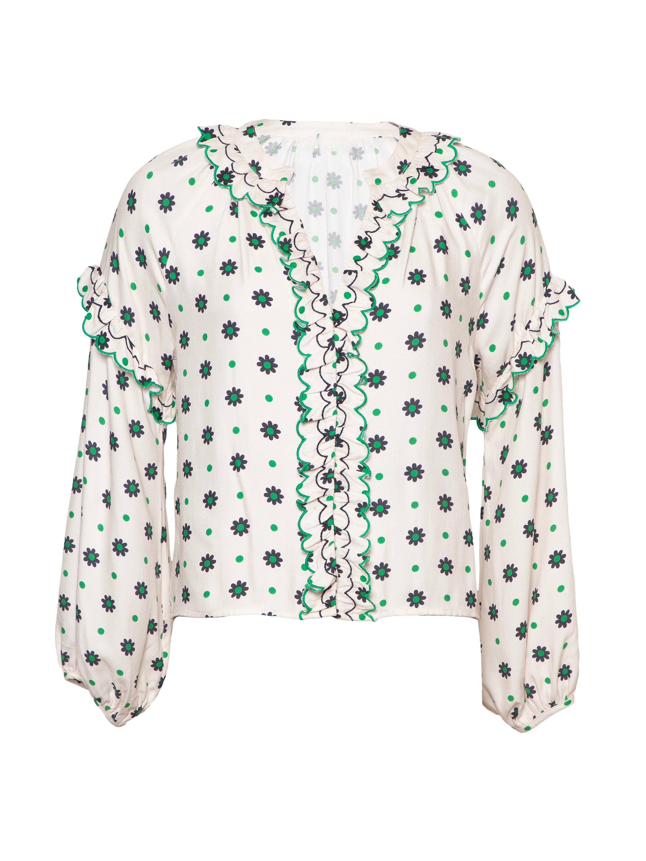 Joyce Cream Daisy Polka Dot Blouse