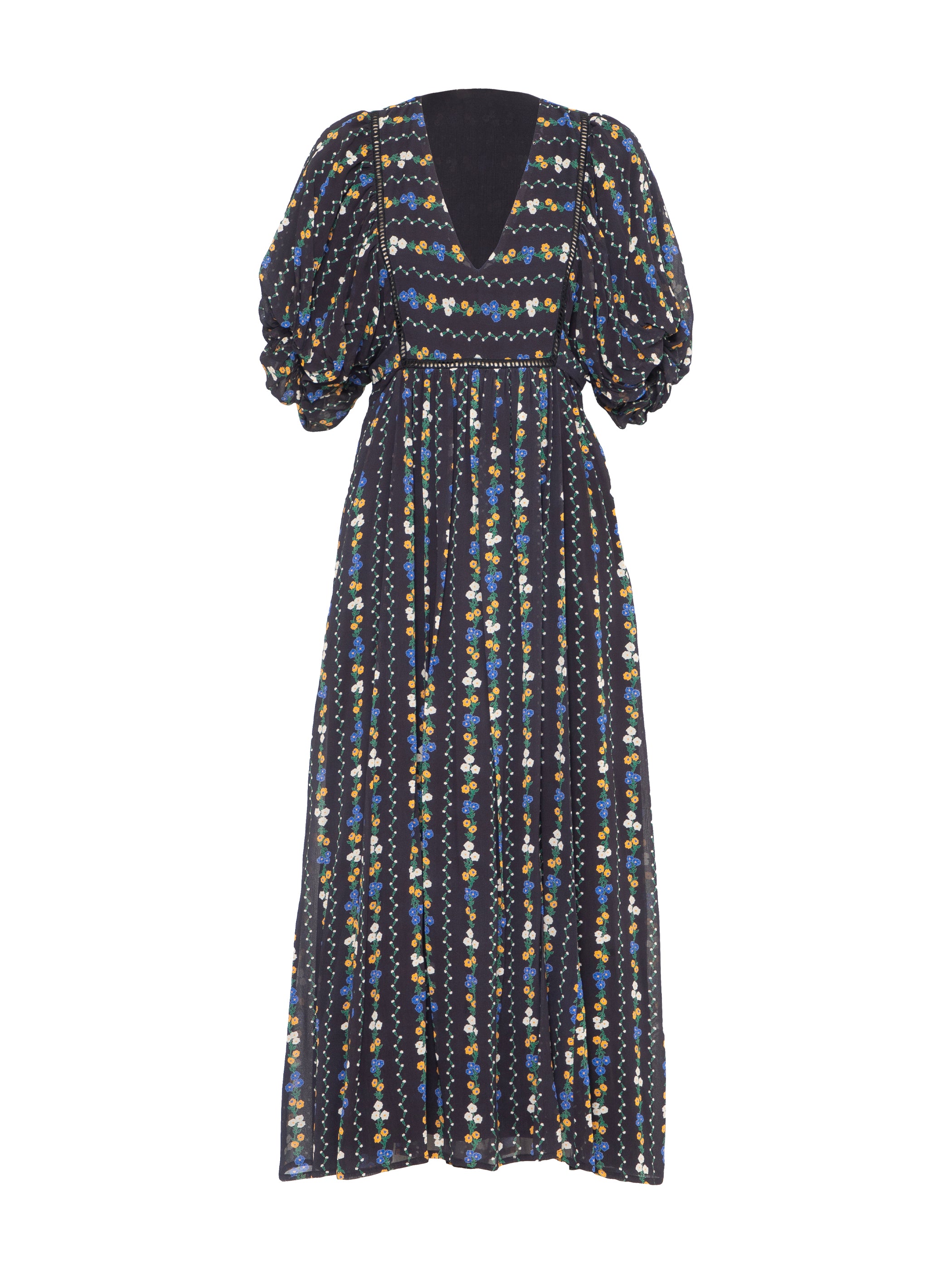 Kiri Black Floral Printed Maxi Dress