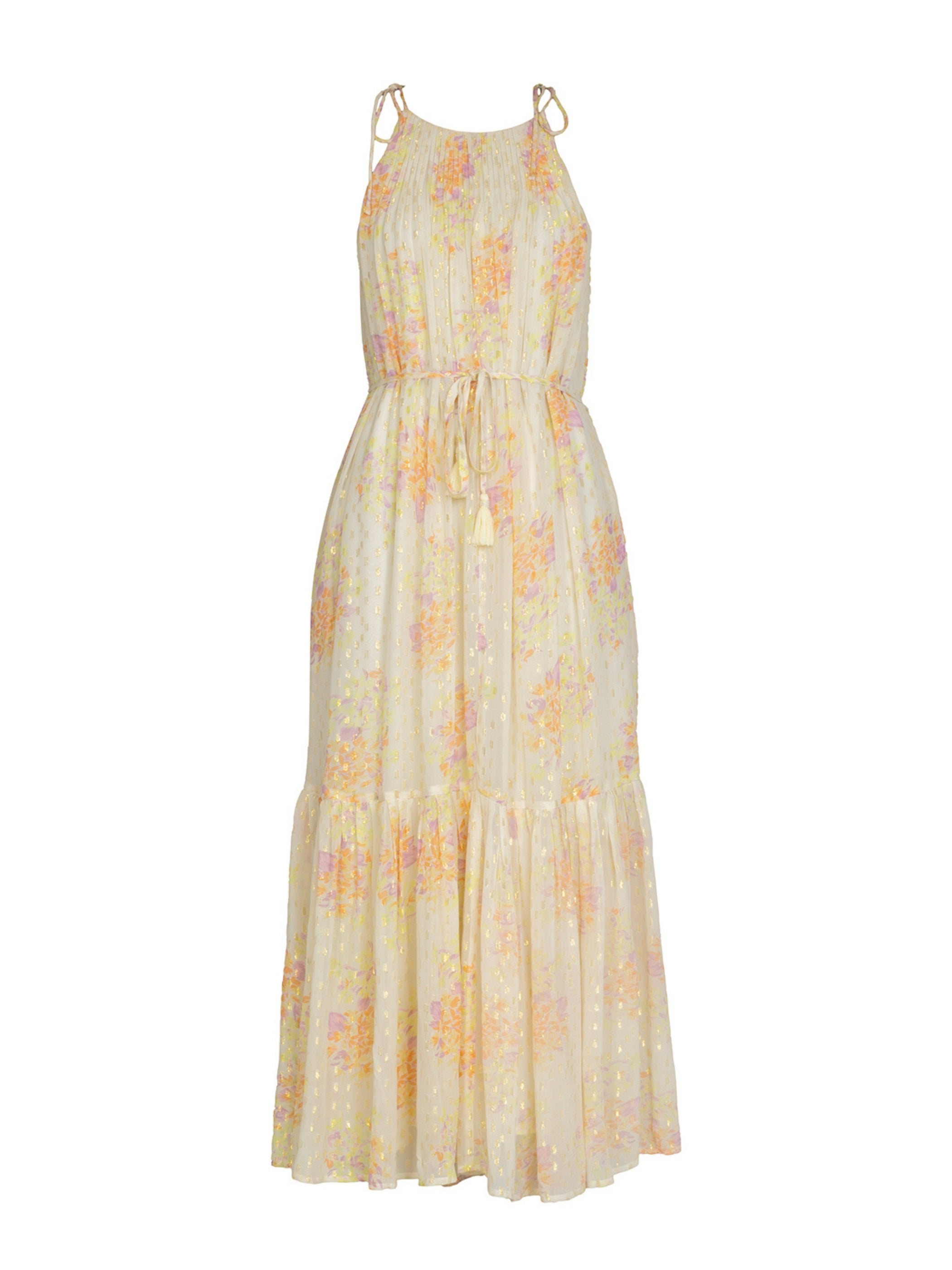 Ellie Soft Yellow Sparkle Print Maxi Dress