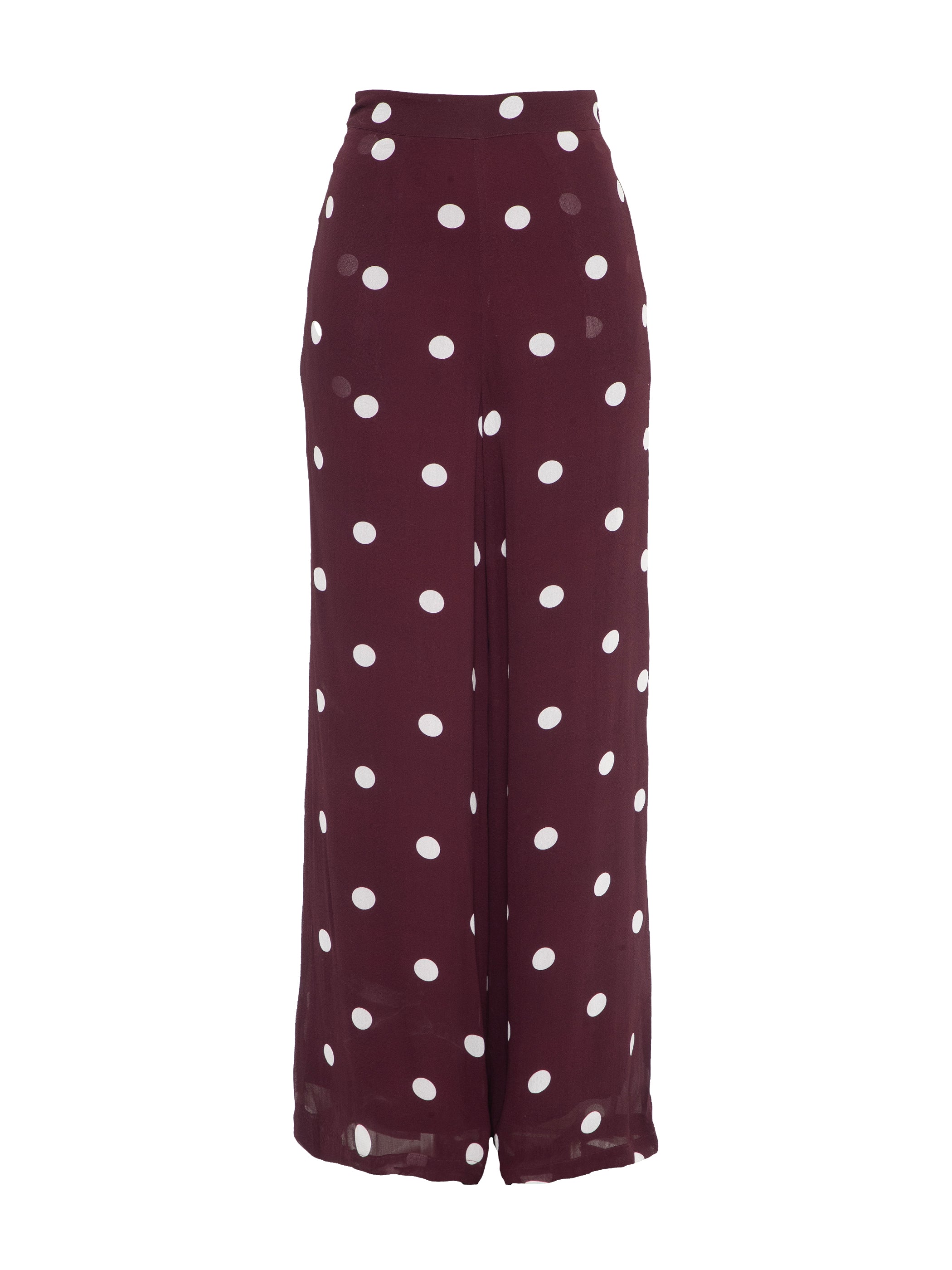Saphi Chocolate Wine Spot Wide Leg Trouser