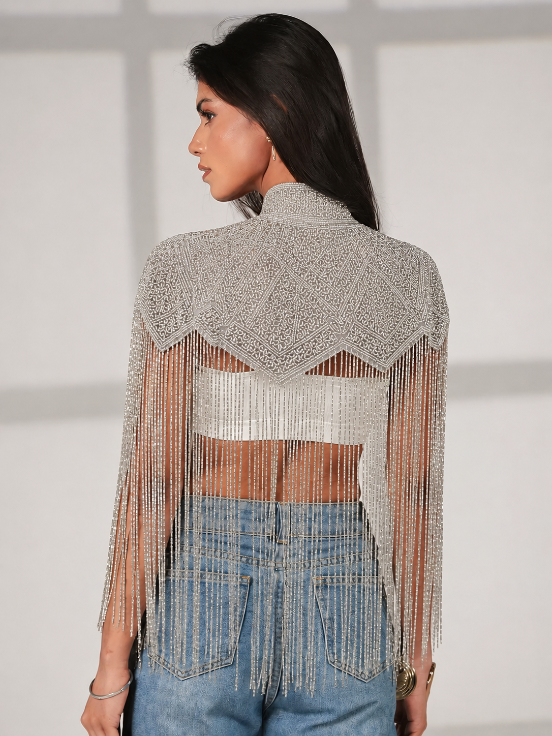 Bonni Statement Fringe Cape
