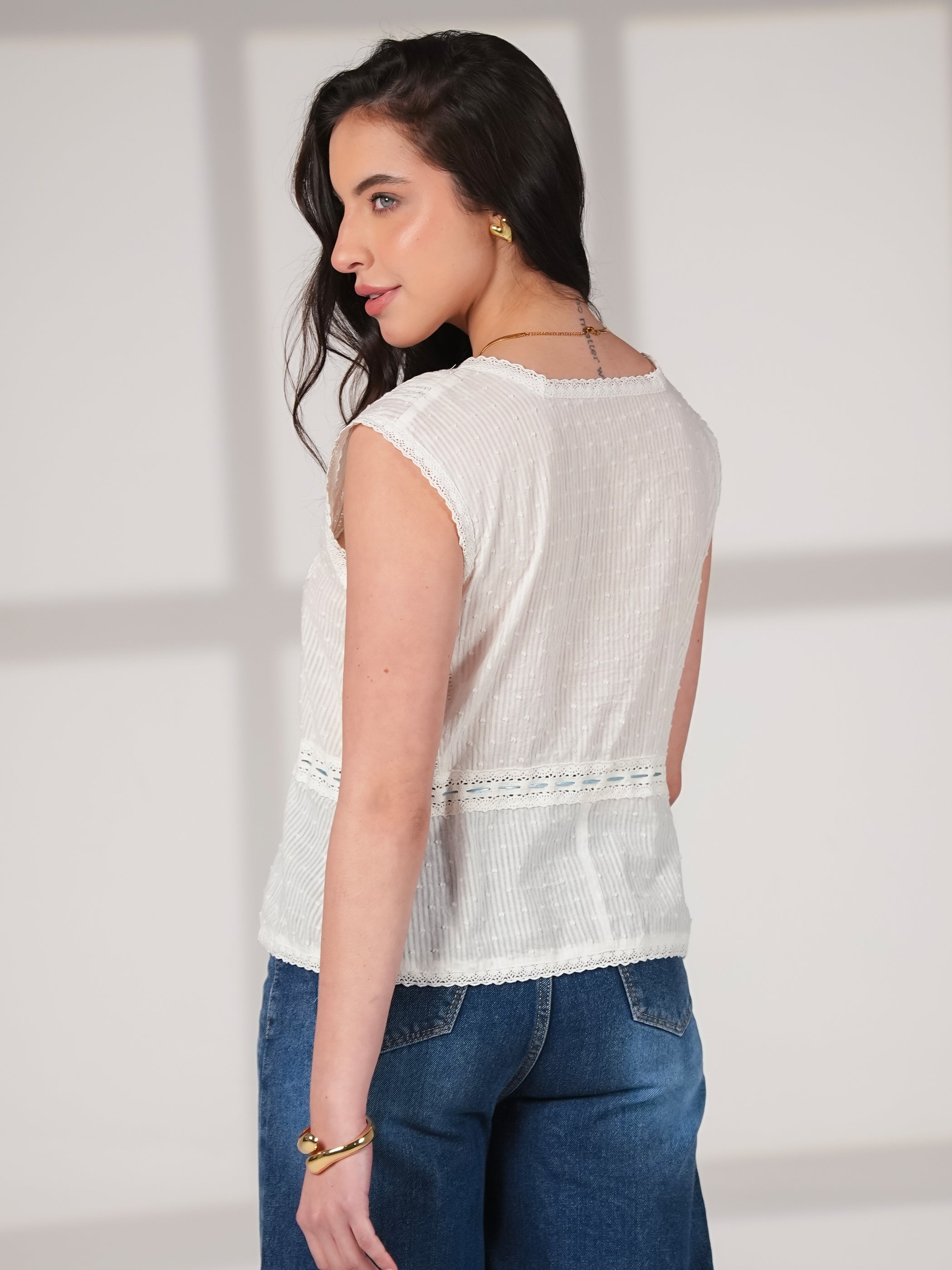 Dora Ivory Lace Blouse