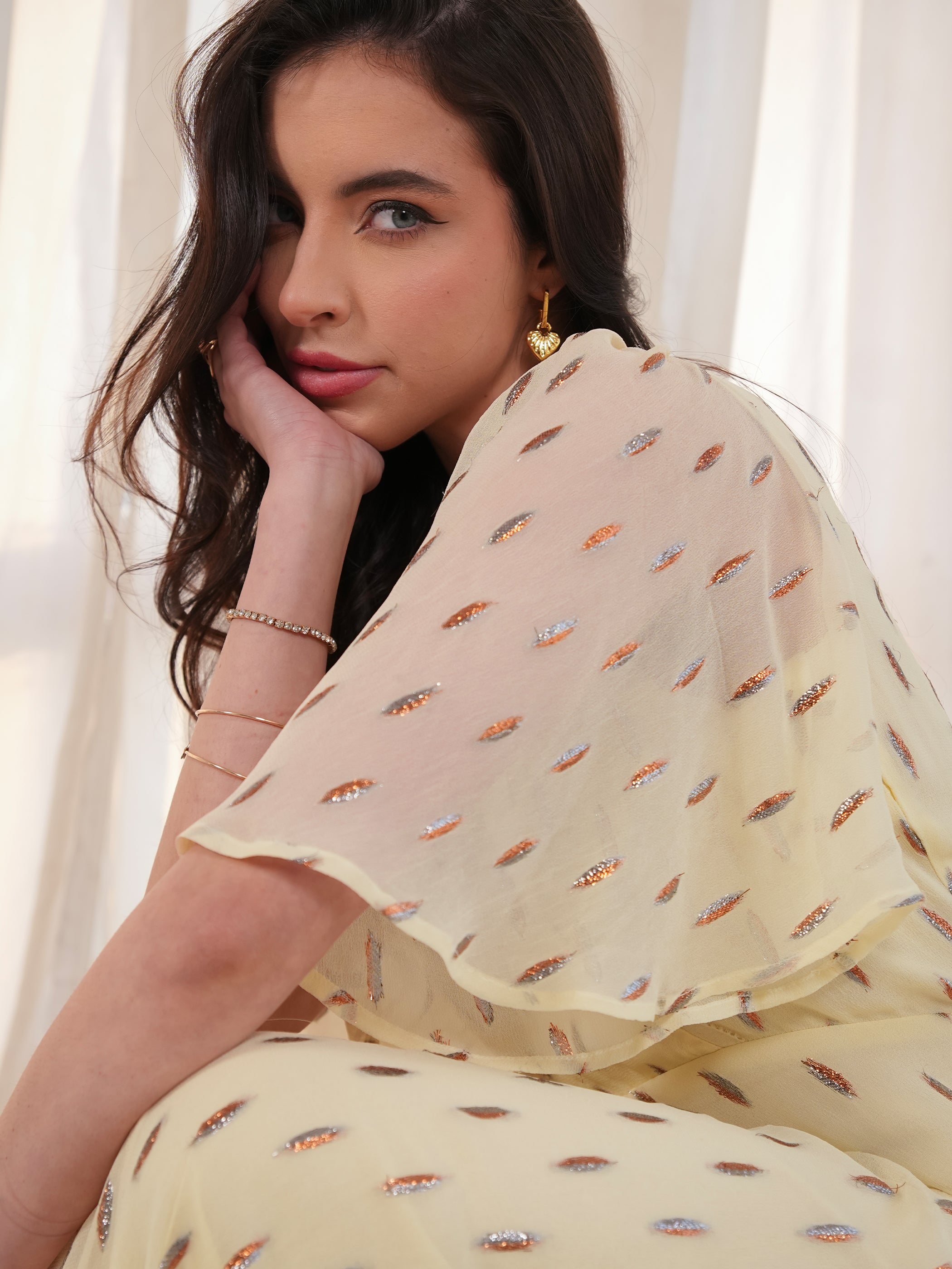 Talia Lemon Sparkle Maxi Dress