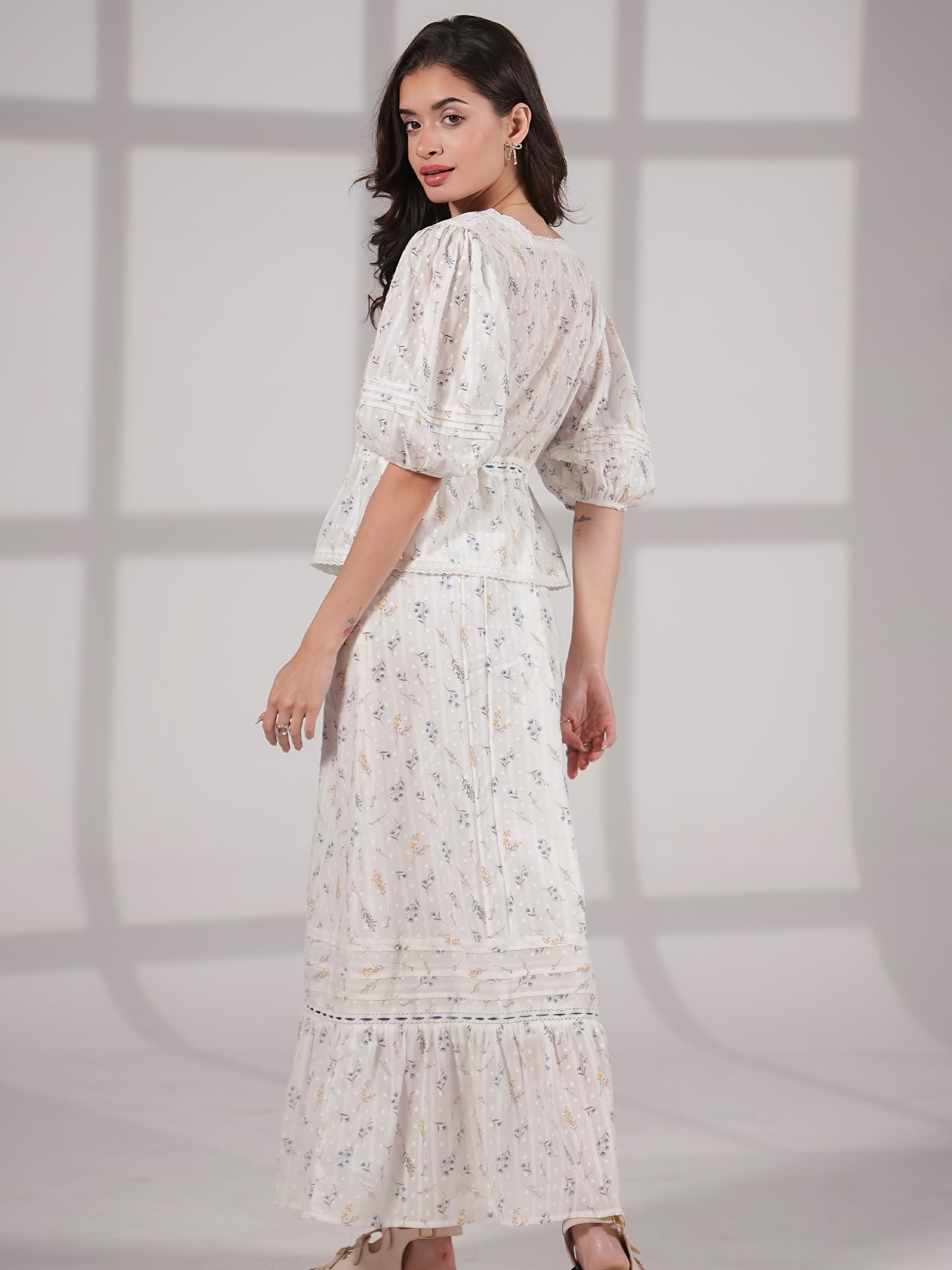 Ella Pretty Priarie Print Cotton Blouse