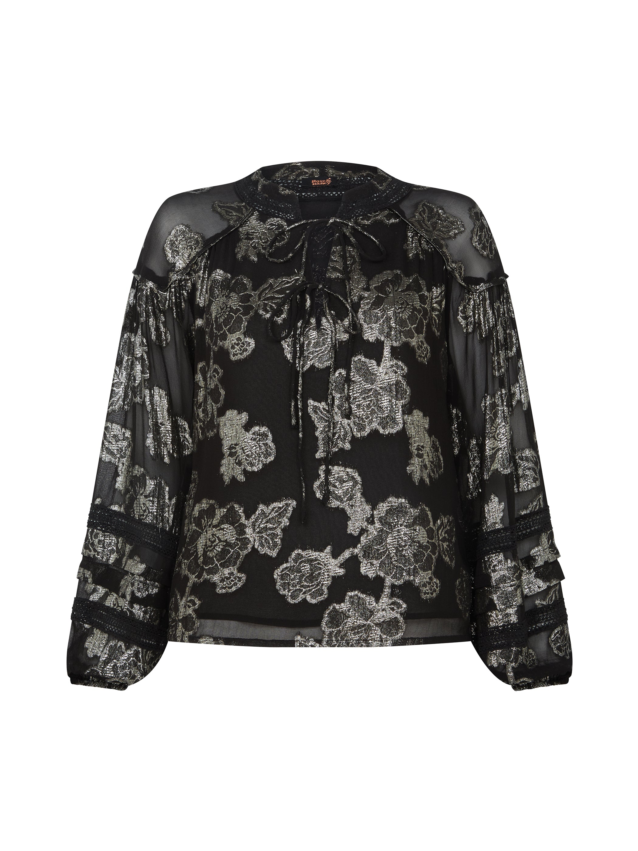 Dahlia Black Silver Blouse