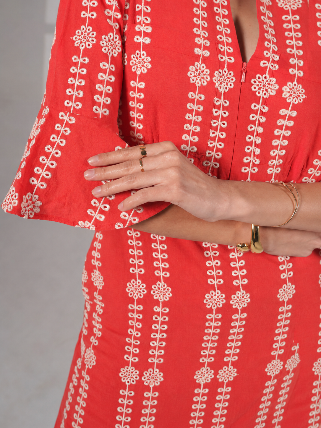 Cat Coral Embroidered Midi Dress