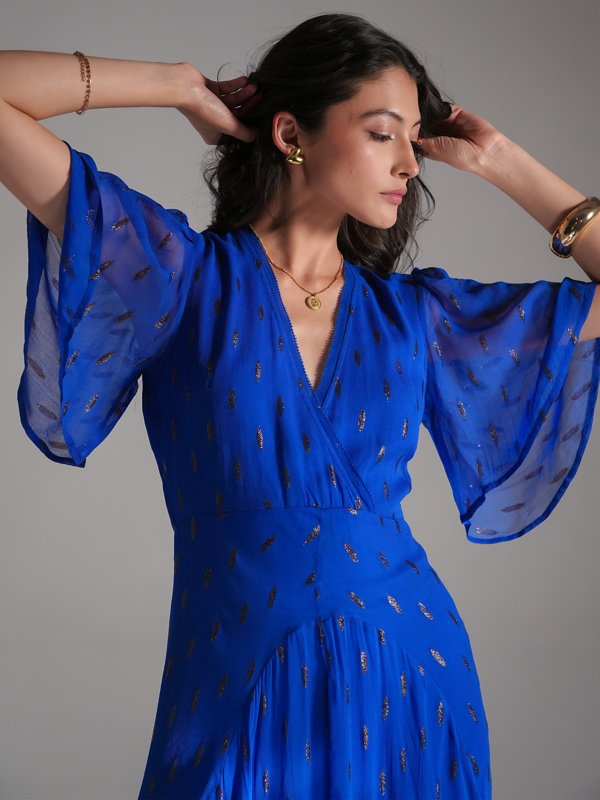 Talia Blue Sparkle Maxi Dress