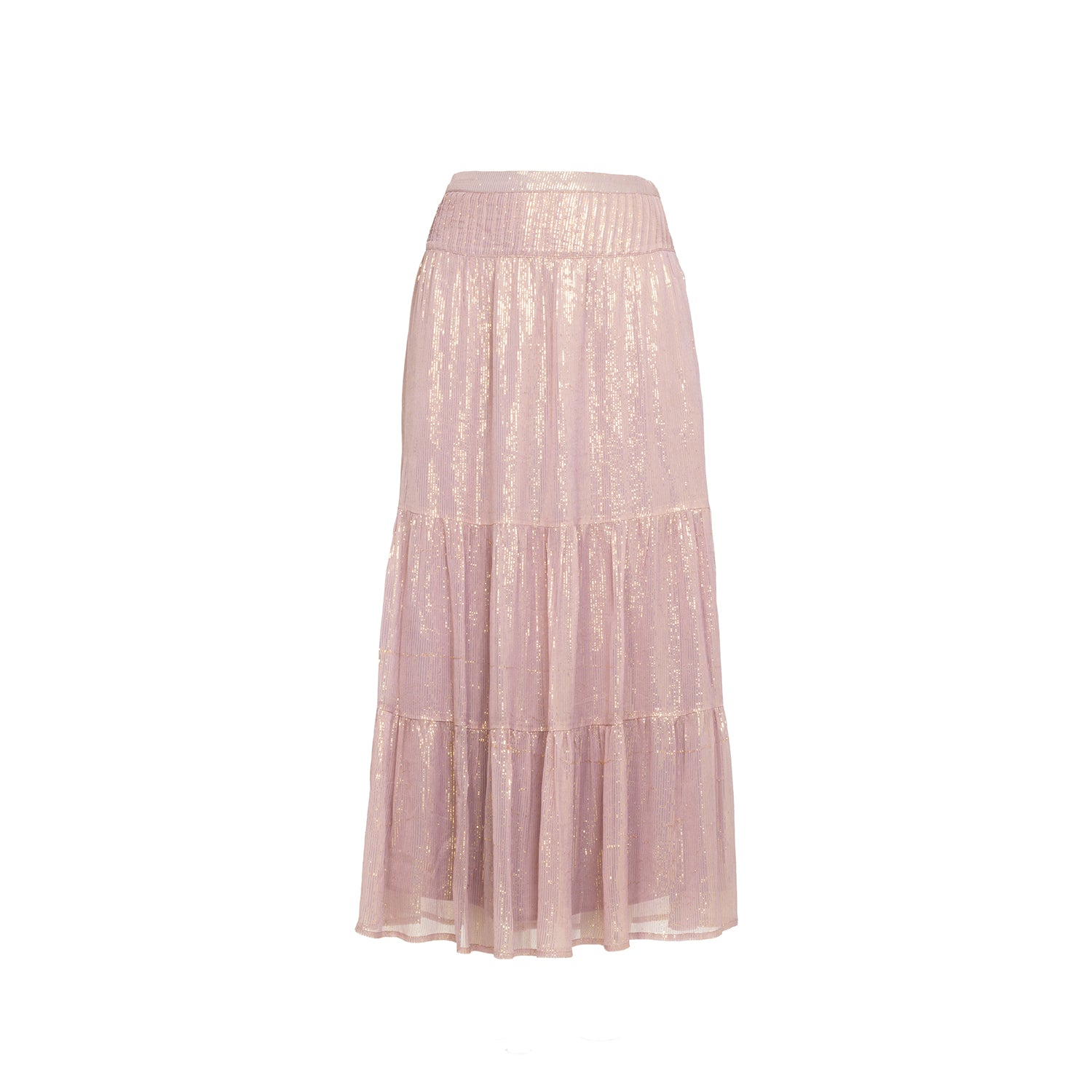 Mira Mink Pink Shimmer Maxi Skirt