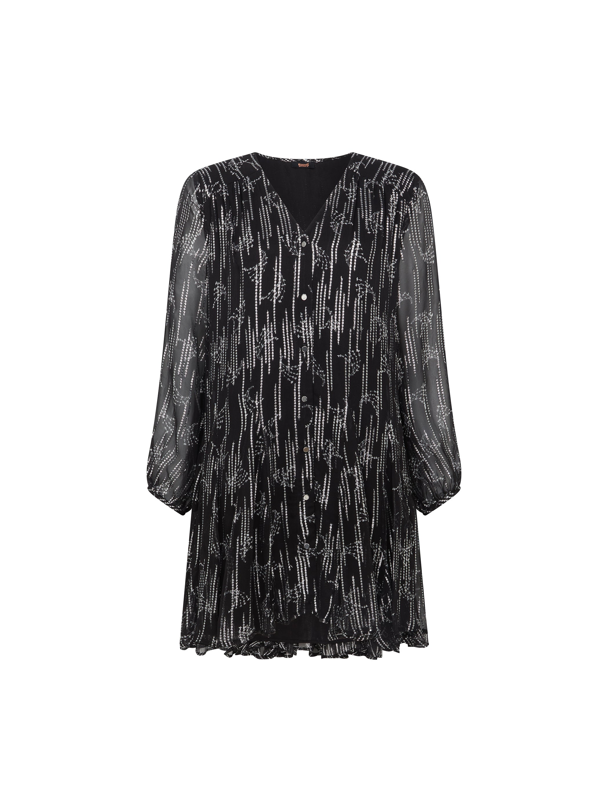 Ophelia Black Silver Mini Dress