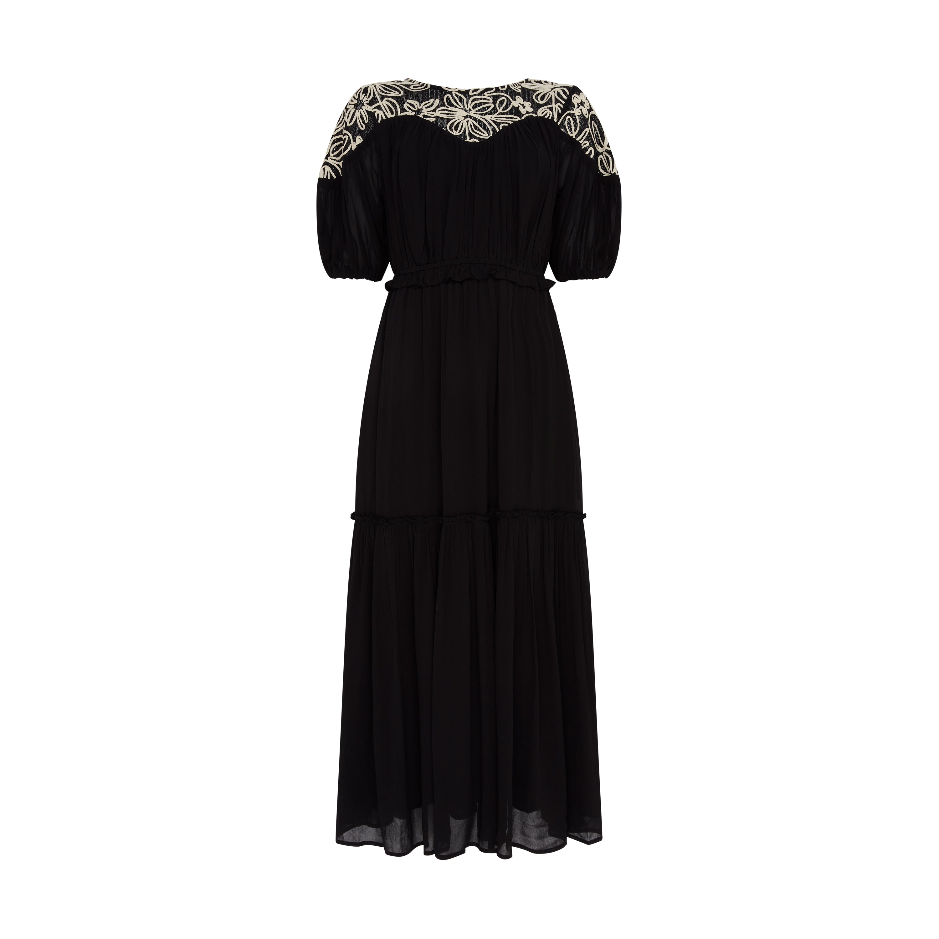 Rhea Black Lace Maxi Boho Dress