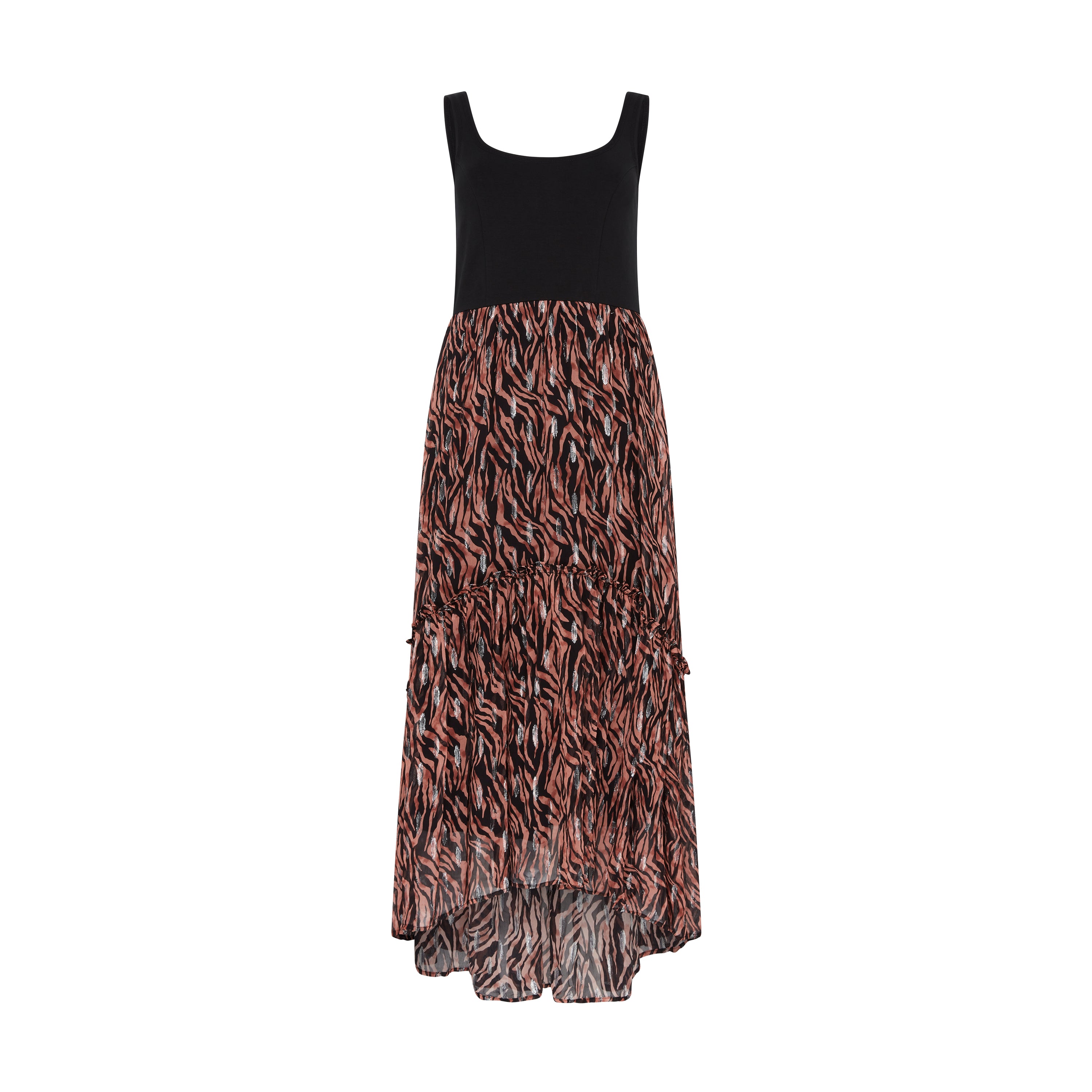 Mia Fabric Mix Tiger Print Maxi