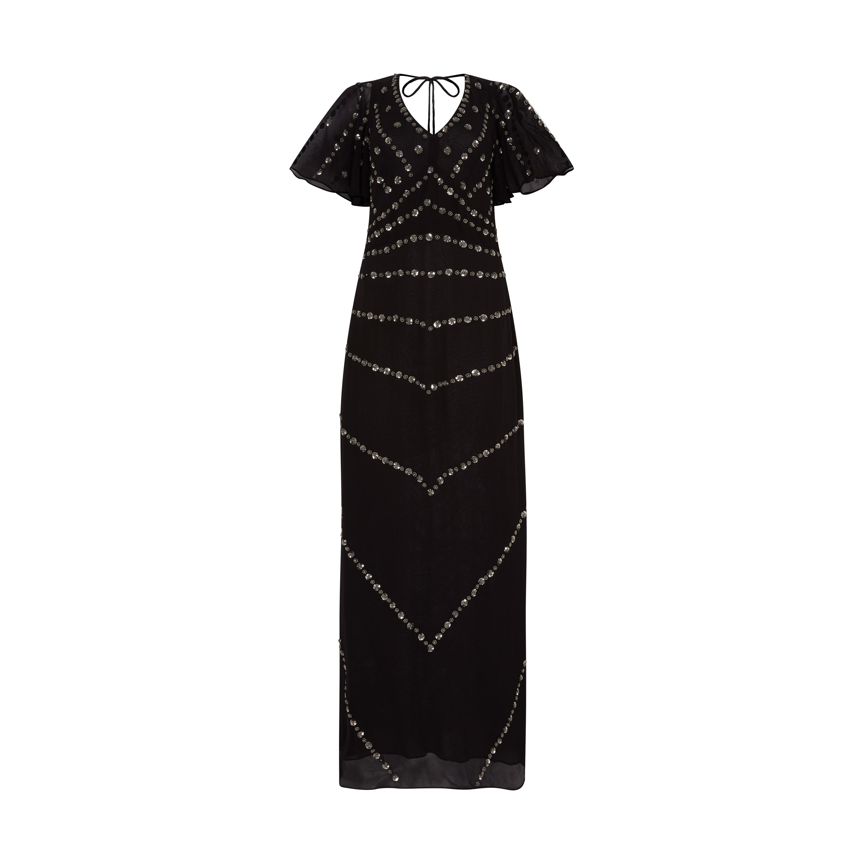 Rose Black Sequin Maxi Dress