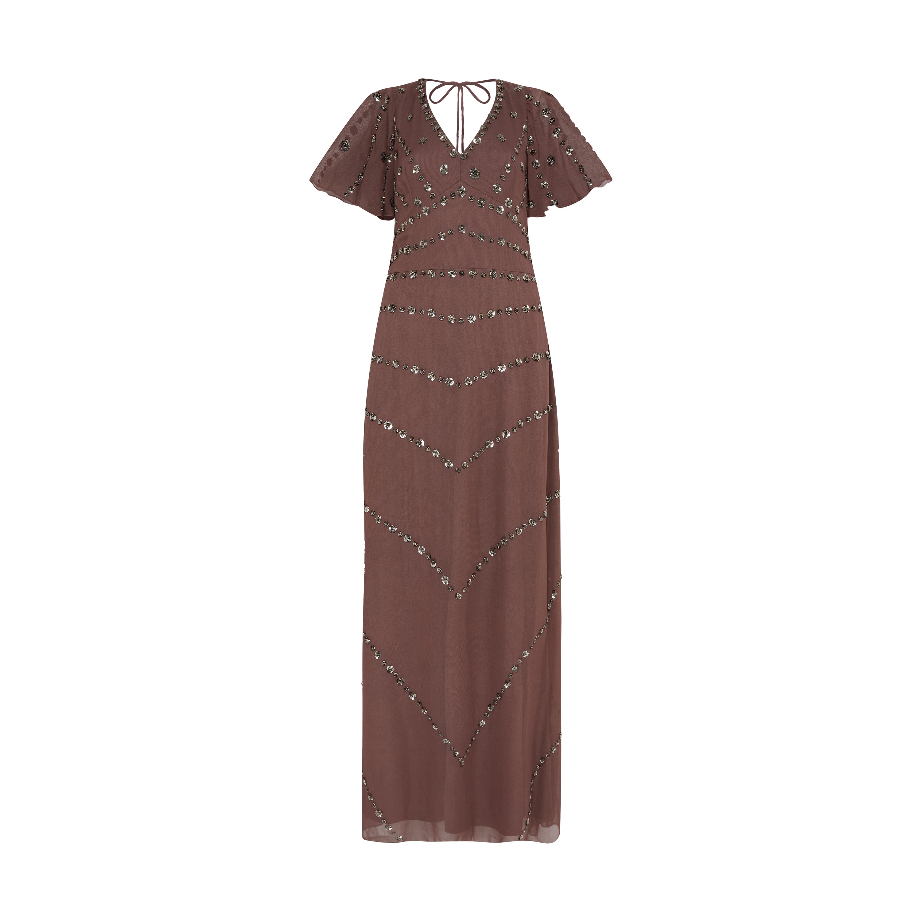 Rose Mink Sequin Maxi Dress