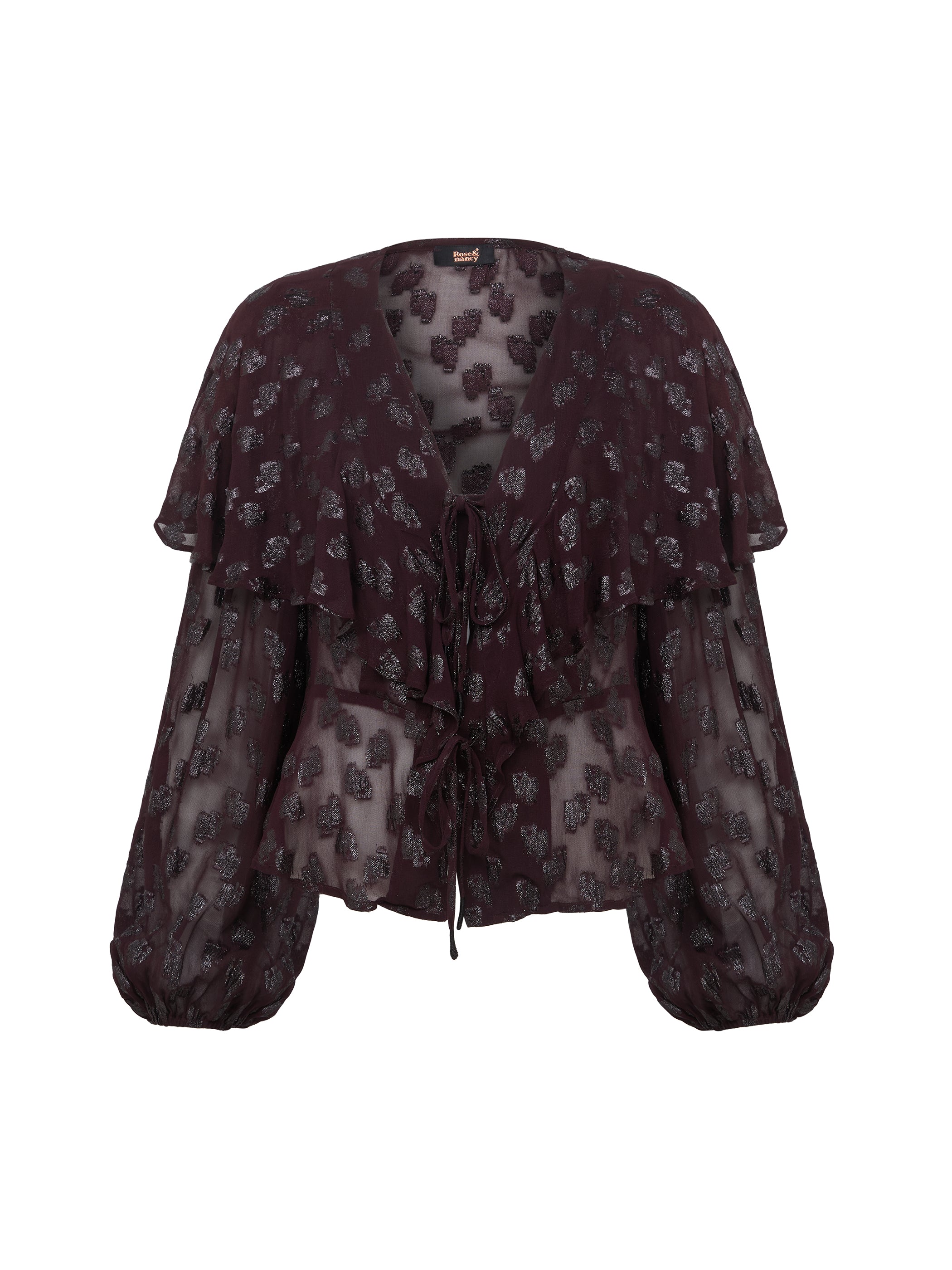 Willow Burgundy Frill Blouse