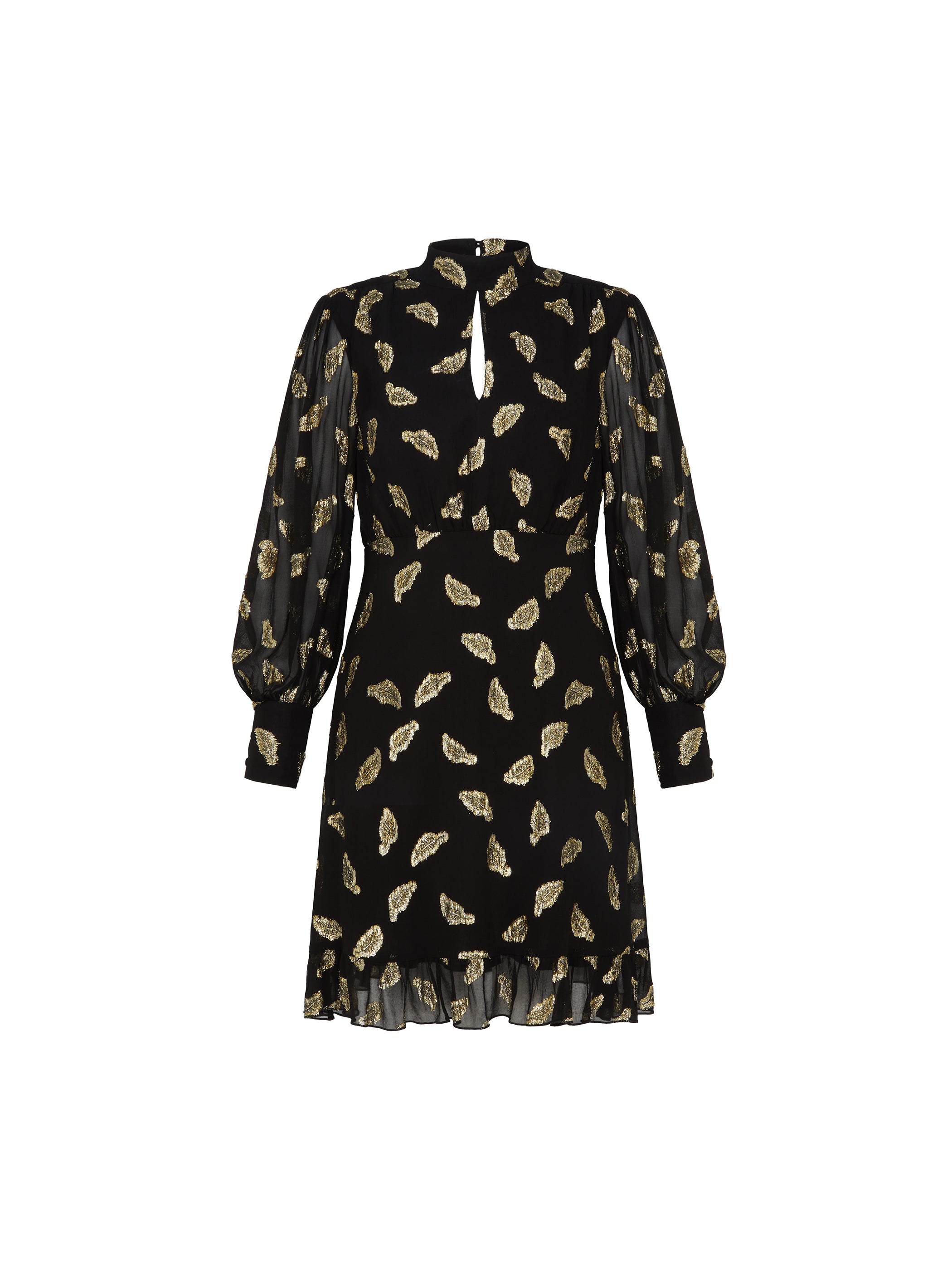 Wren Gold Feather Mini Dress