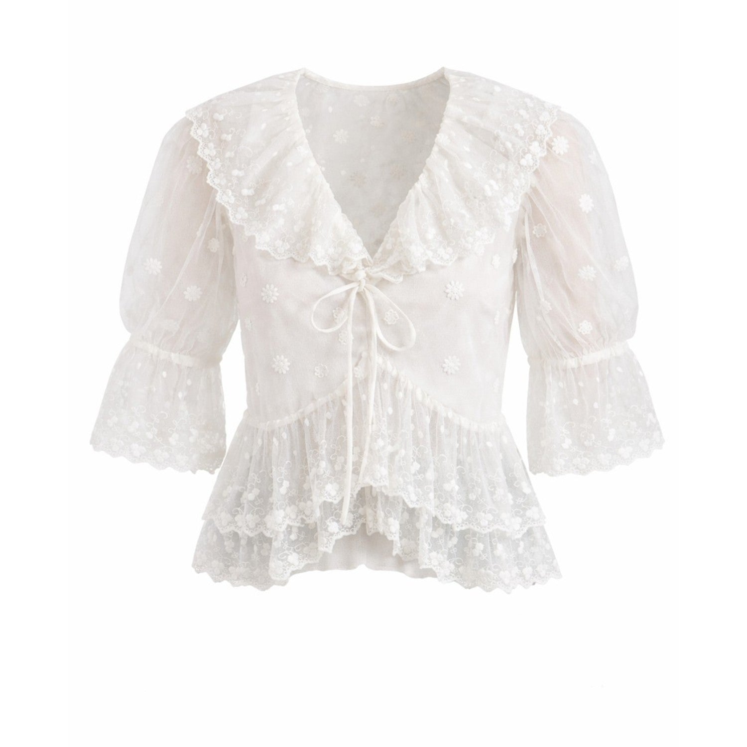 Samira Ivory Lace Blouse