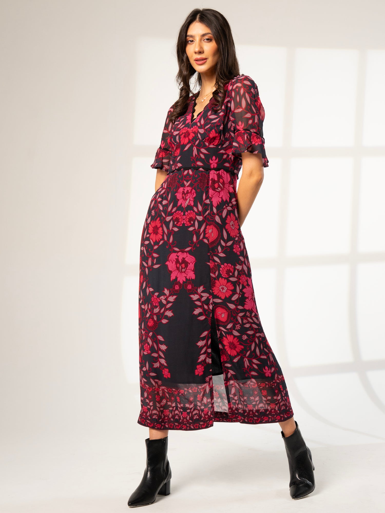 Miriam Reds Mirror Floral Maxi Dress
