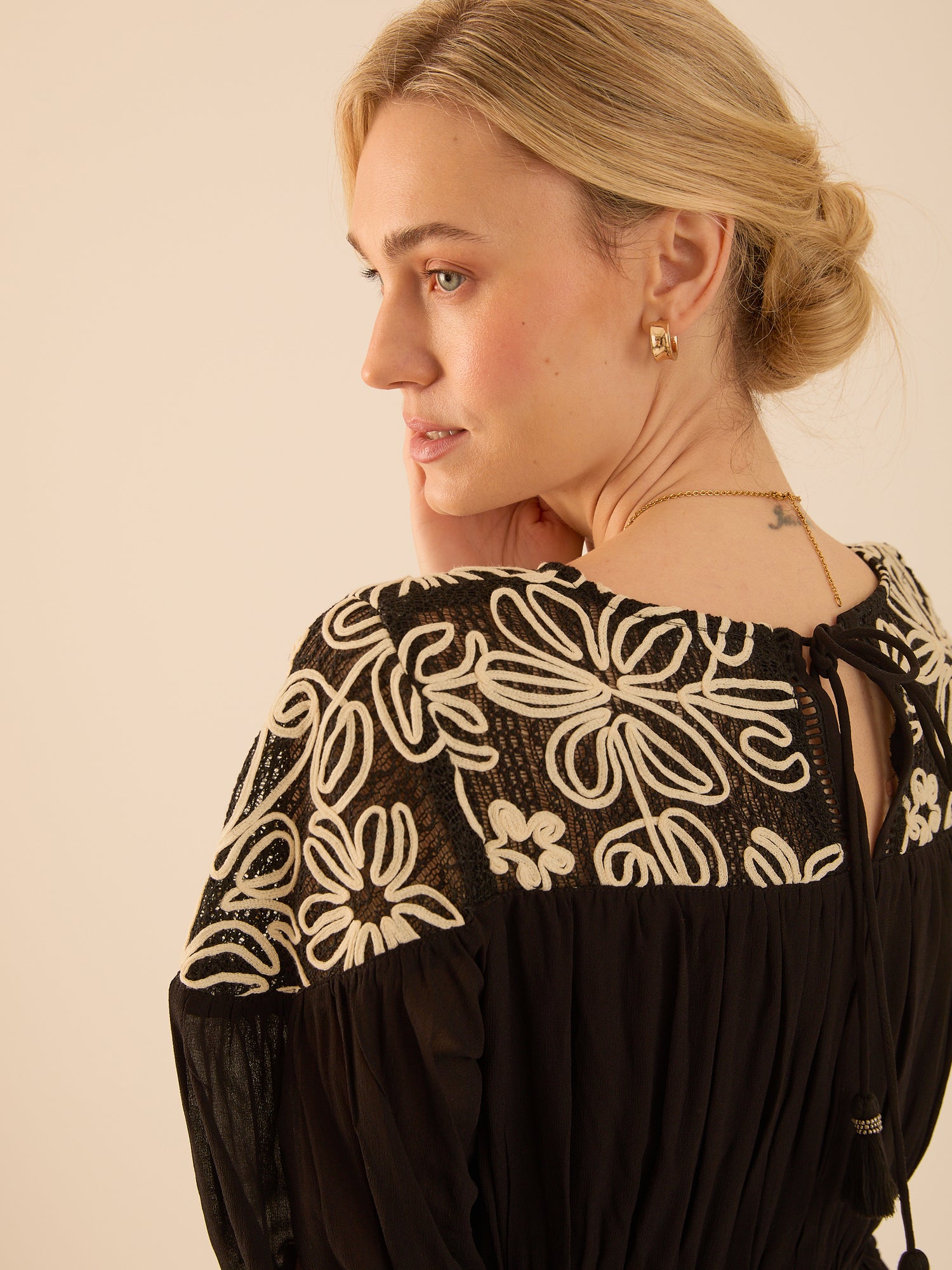 Rhea Black Lace Maxi Boho Dress Rose & Nancy Rhea Black Lace Maxi Boho Dress Rose & Nancy