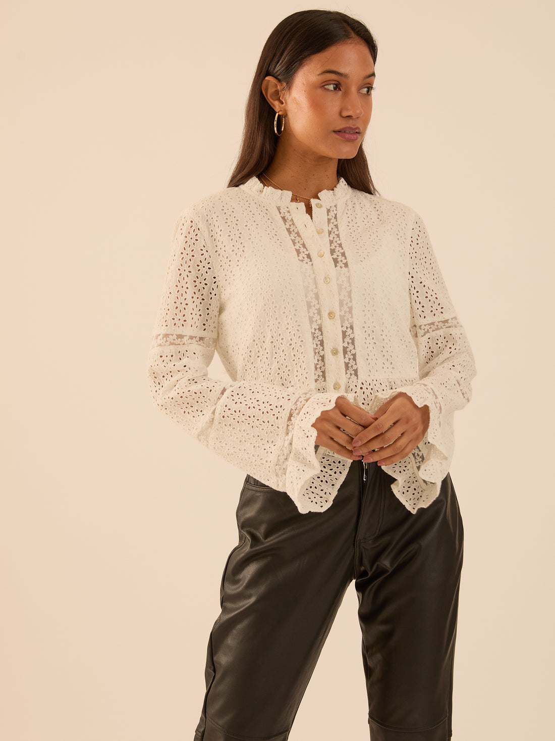Abi Ivory Lace Broderie Blouse