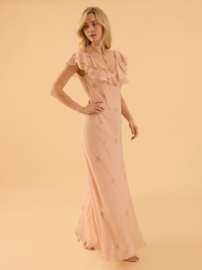Lily Pink Heart Embellished Maxi Dress
