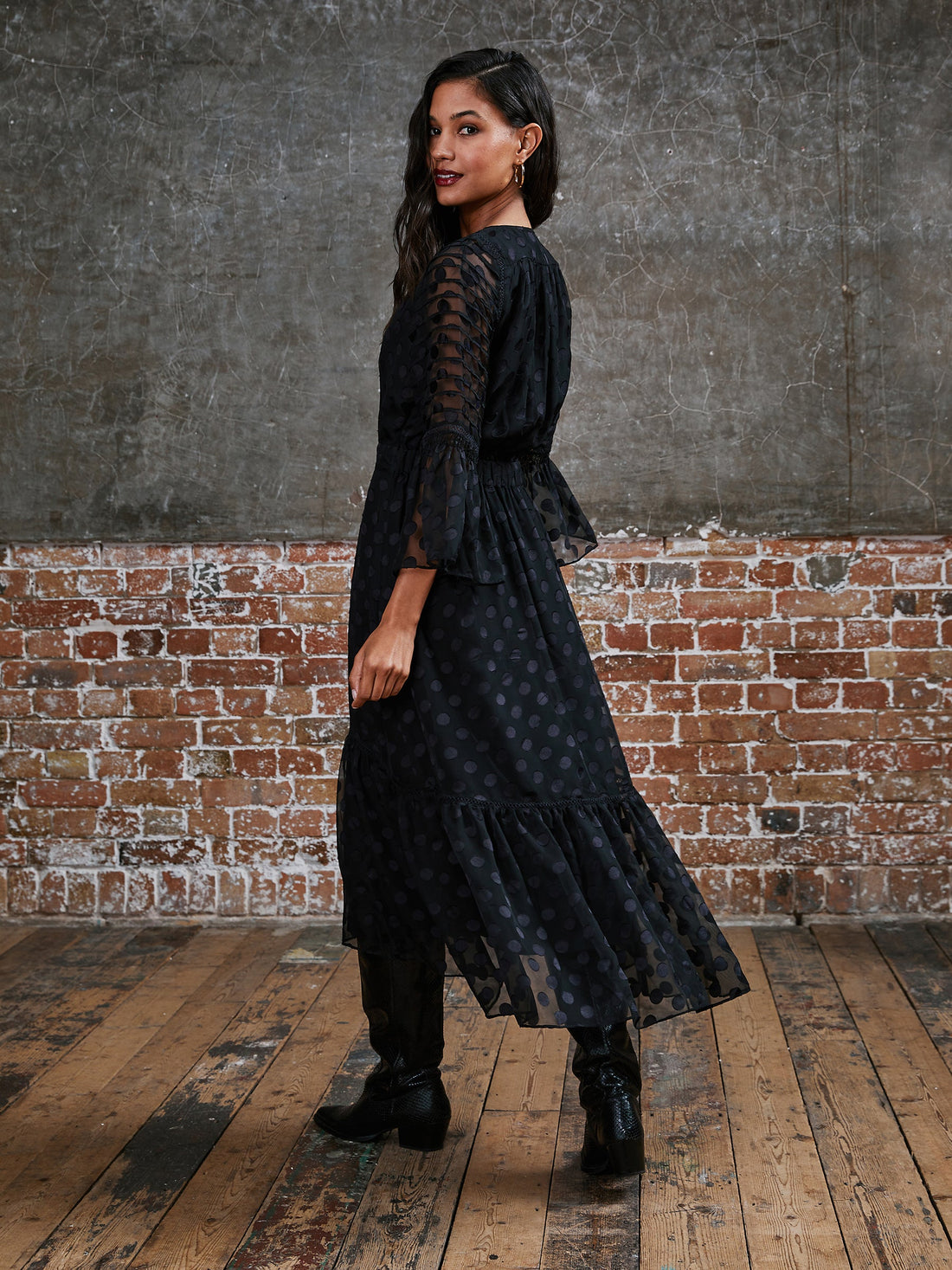 Ivy Spot Midi Dress