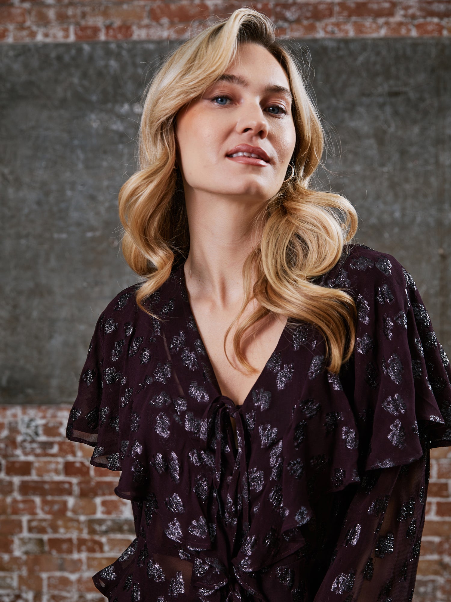 Willow Burgundy Frill Blouse