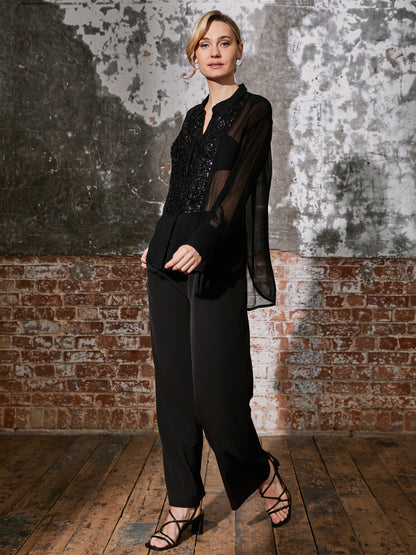 Faye Black Sequin Shirt
