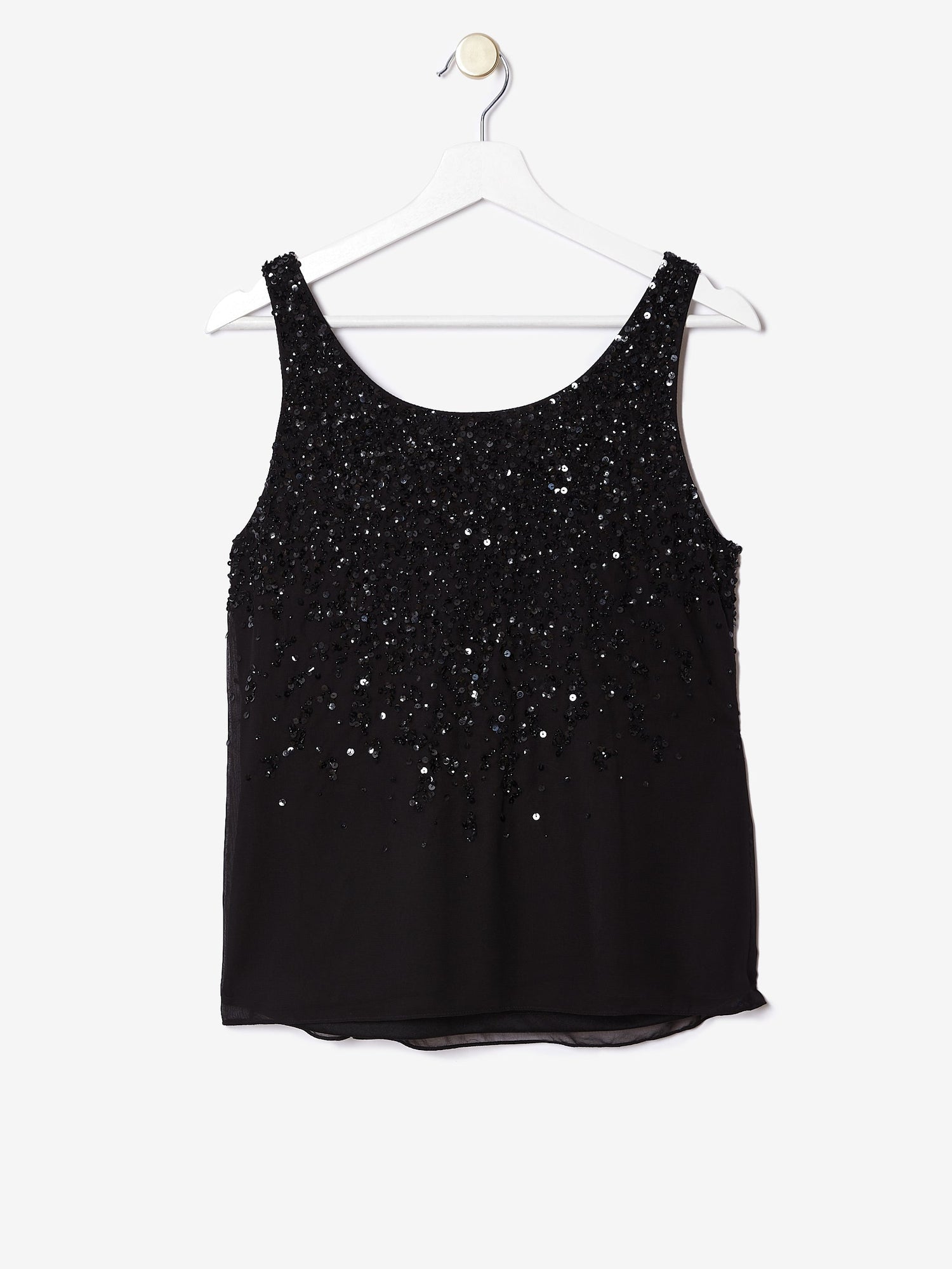 Selene Black Sequin Vest