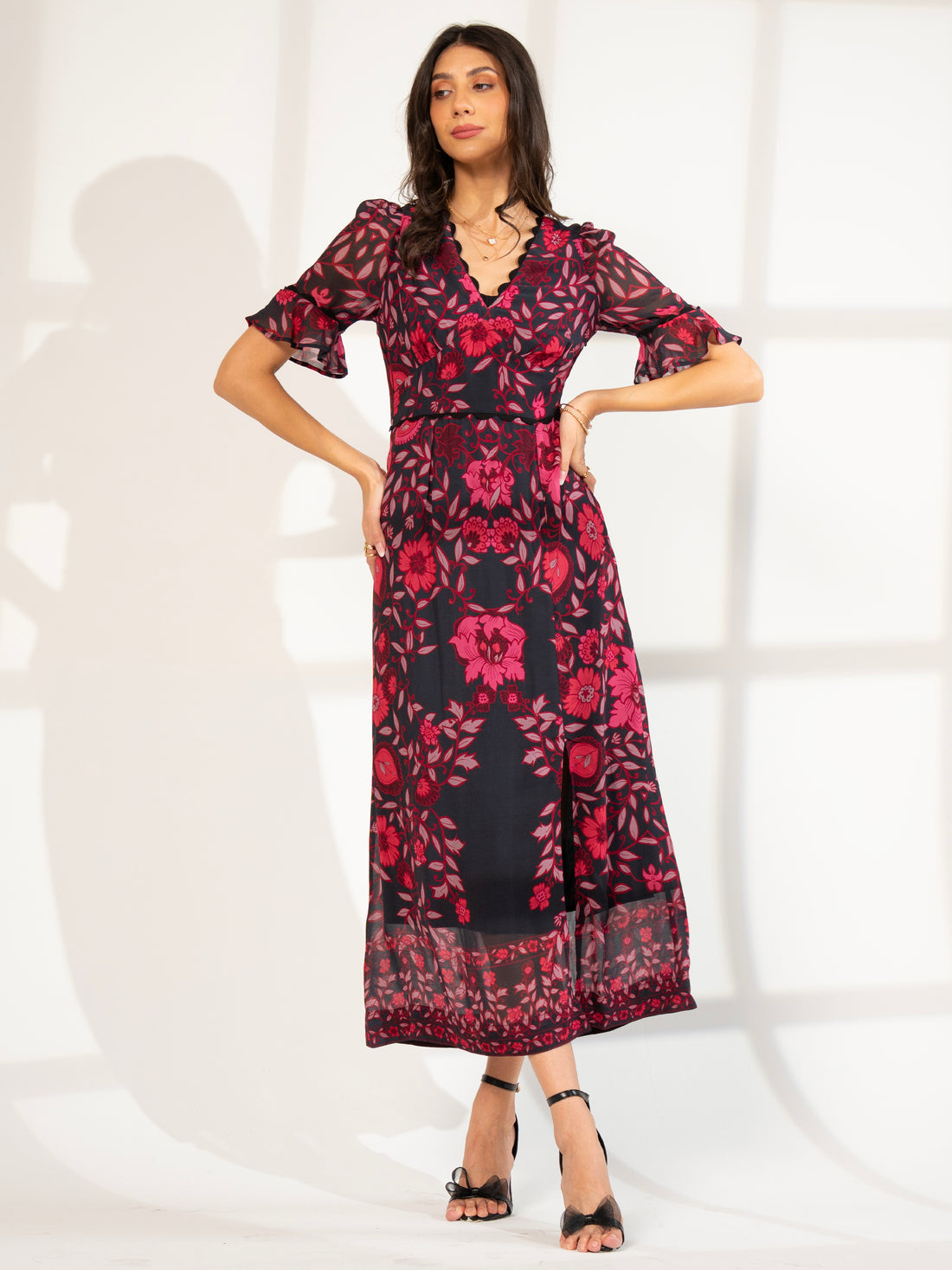 Miriam Reds Mirror Floral Maxi Dress